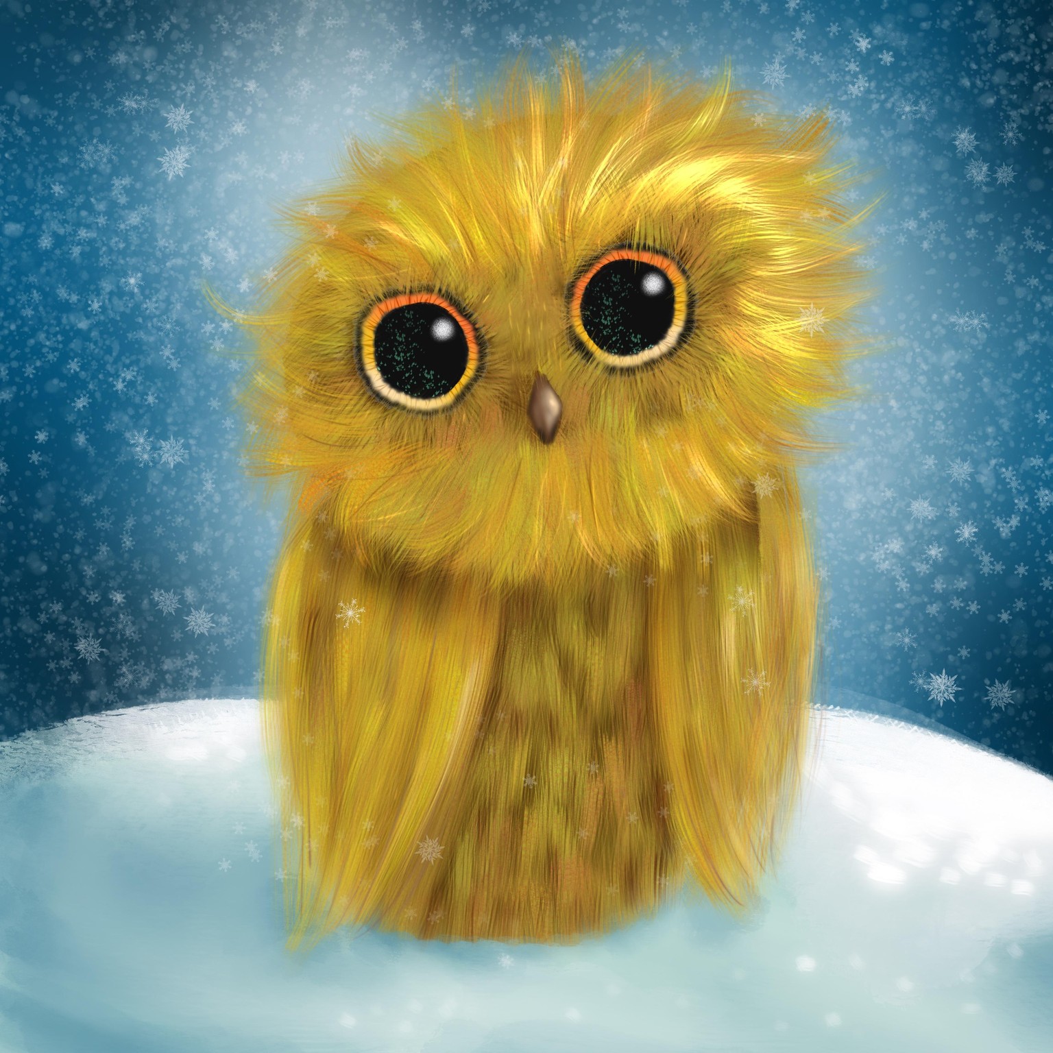 Fluffy Golden Owl - image 1 - student project