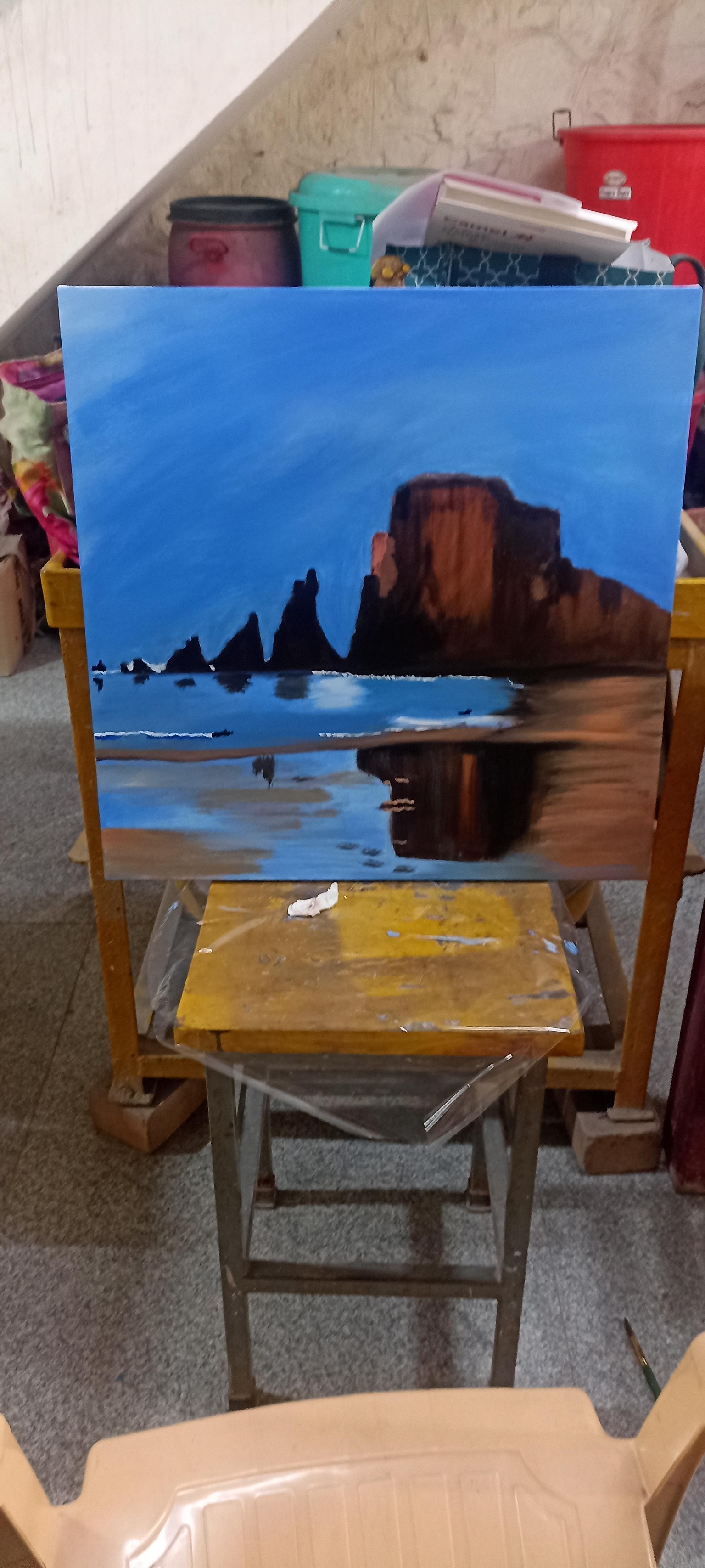 Fun Beginner Seascape Acrylic Painting - image 1 - student project