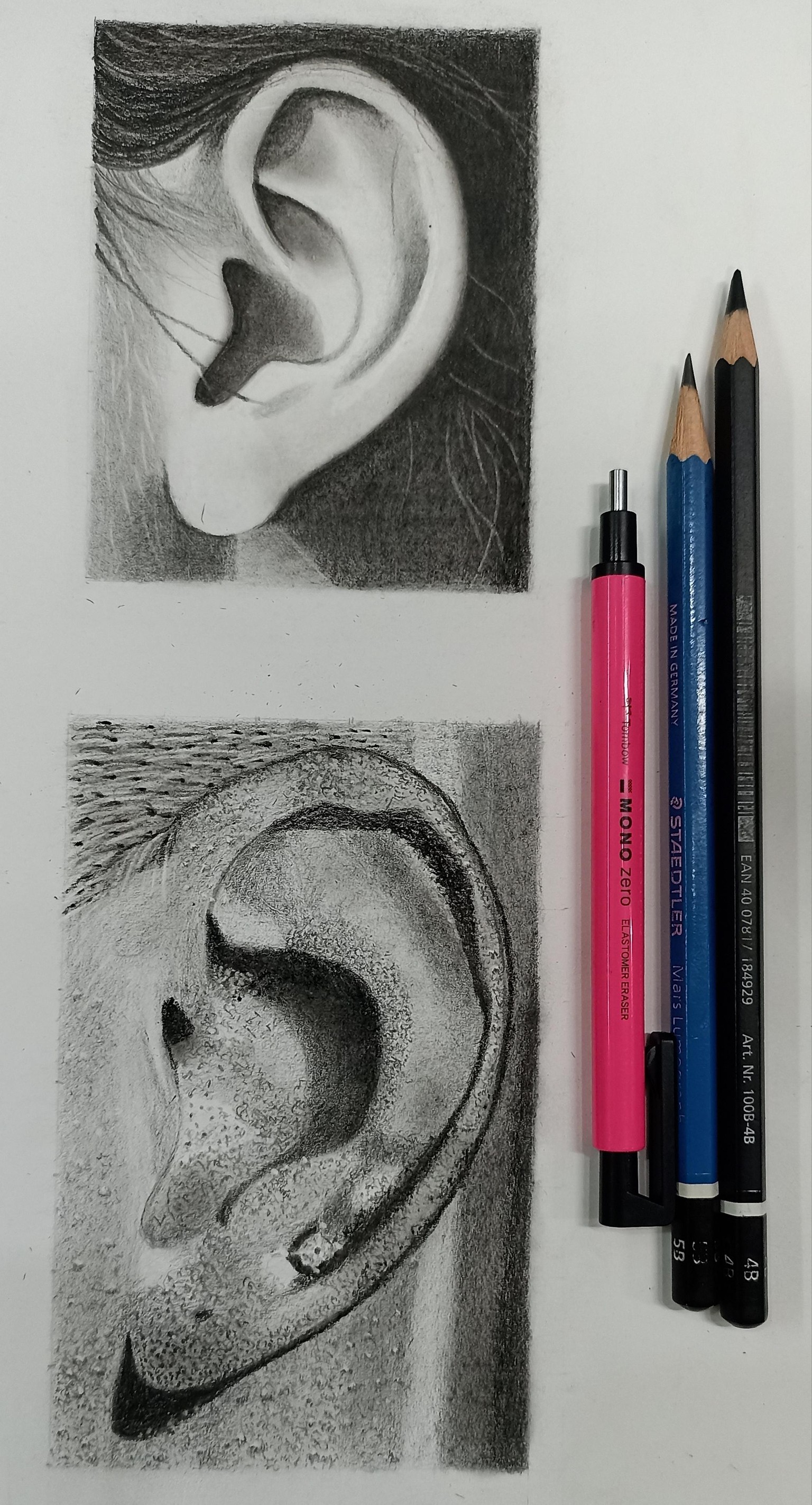 Drawing Hyperrealistic ear - image 2 - student project
