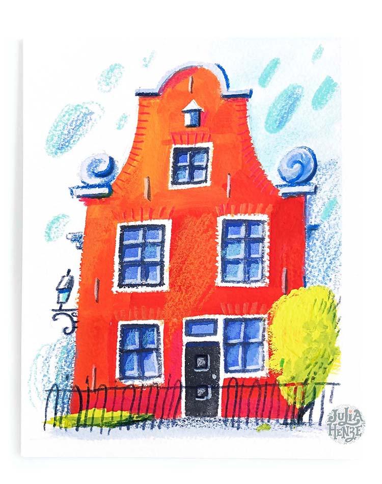 Example Project - Working with Gouache & Colored Pencils: Let's Draw Some Homes! - image 3 - student project