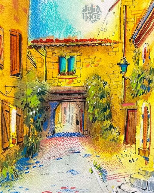 The Magic of Provence: Urban Sketching with Watercolor and Colored Pencils - image 1 - student project