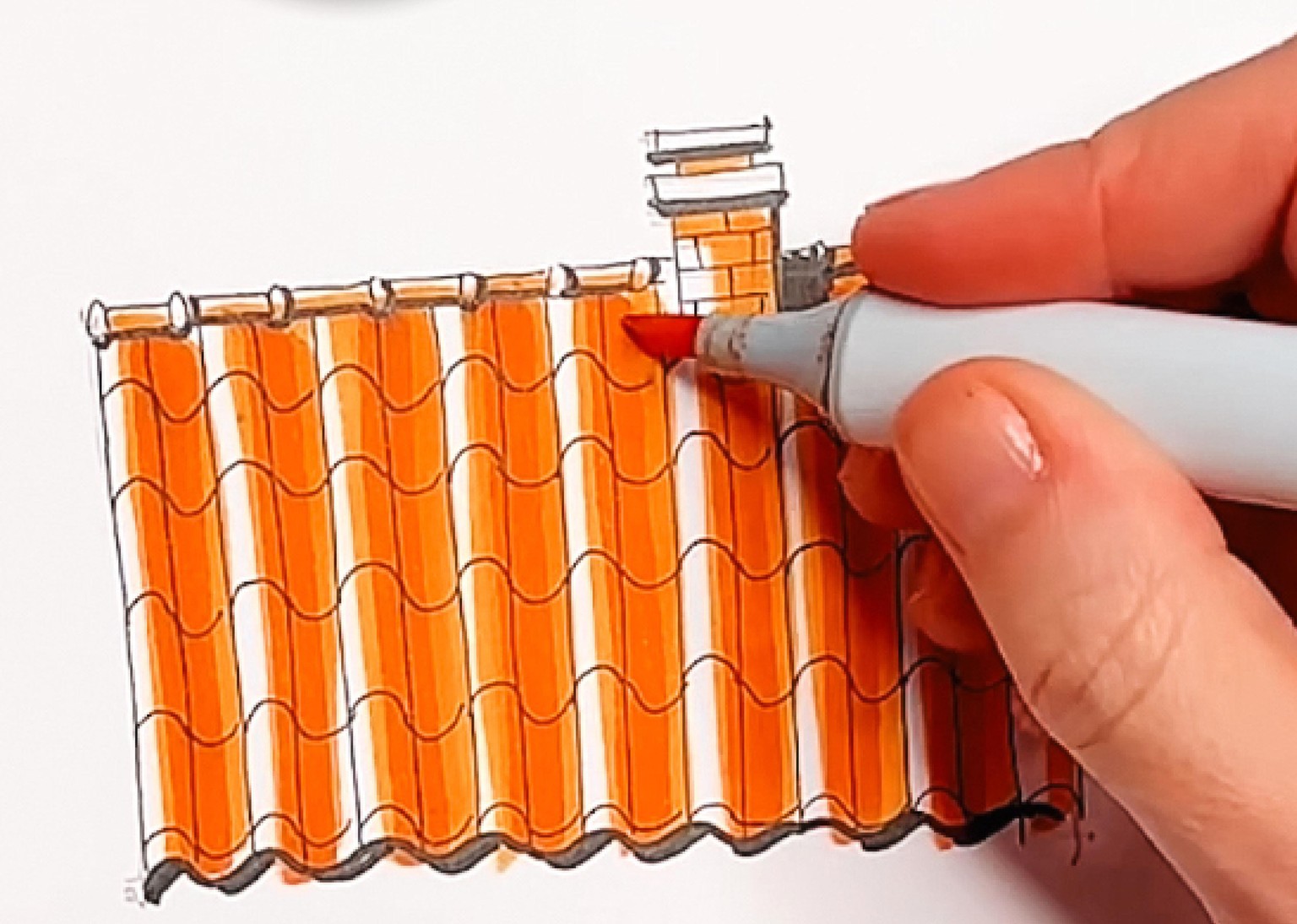 NEW CLASS: Marker Textures in Urban Sketching: Technique for Roofs & Brick Walls - image 2 - student project