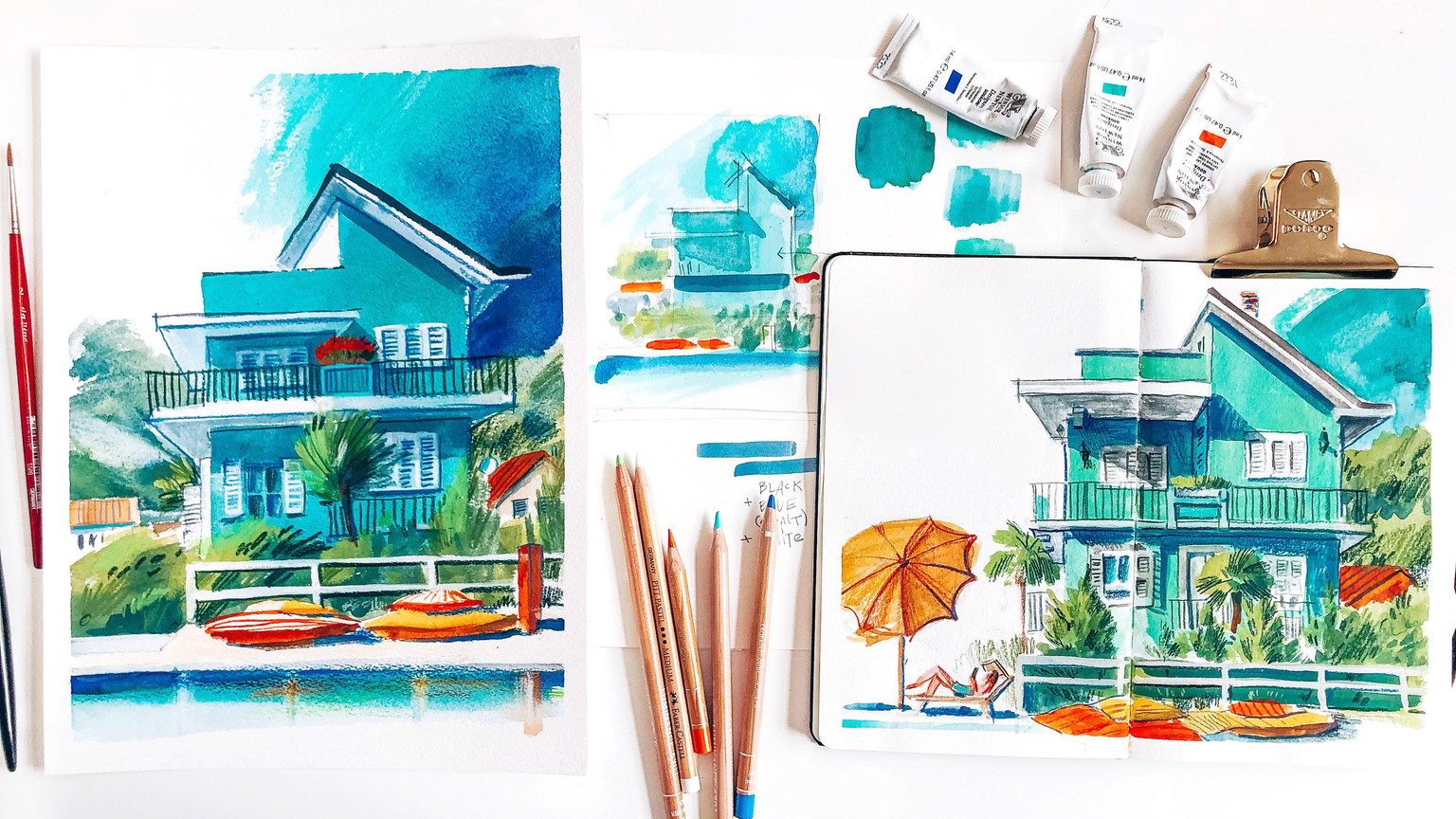Turquoise House by the Pool - image 1 - student project