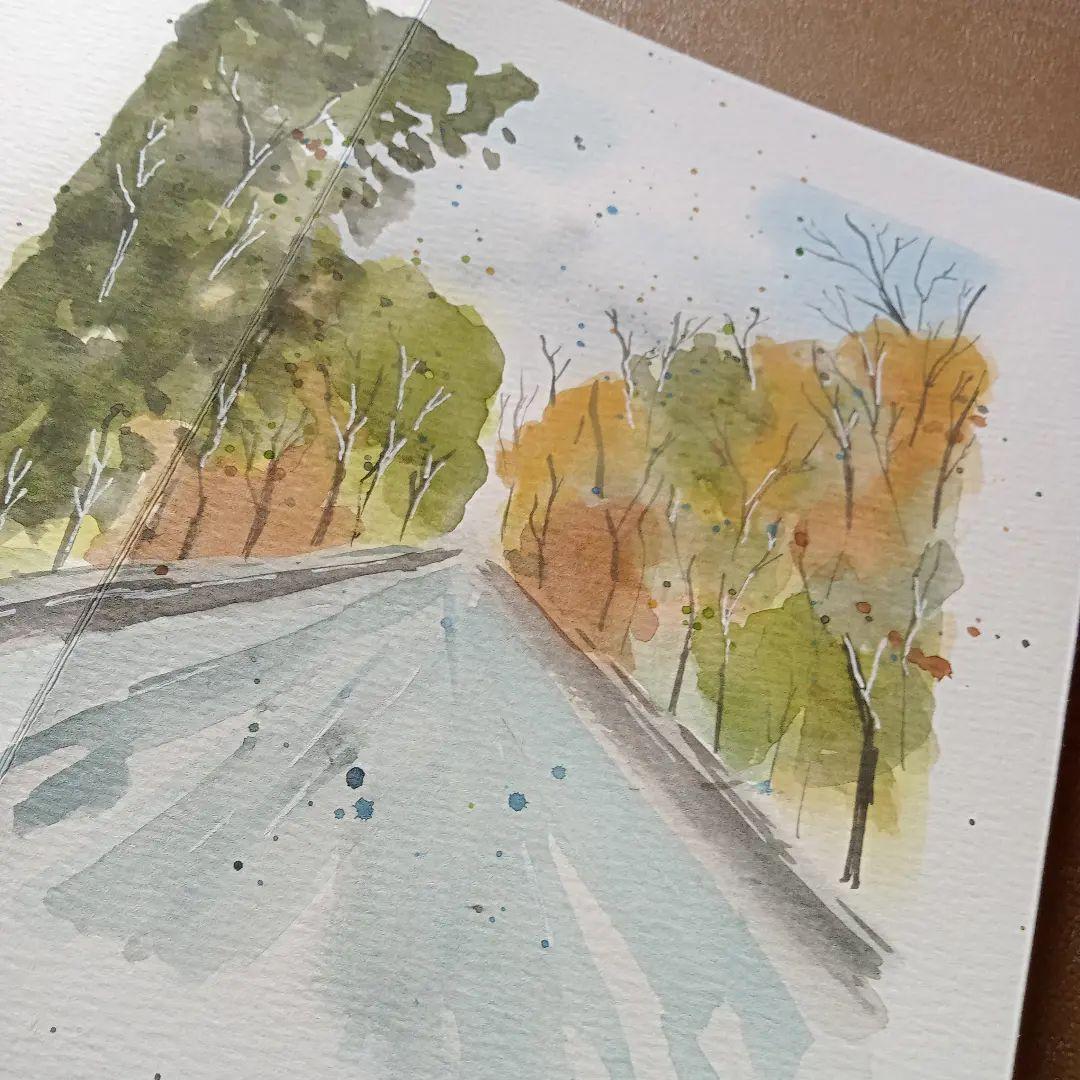 Loose Watercolor Landscape - image 2 - student project