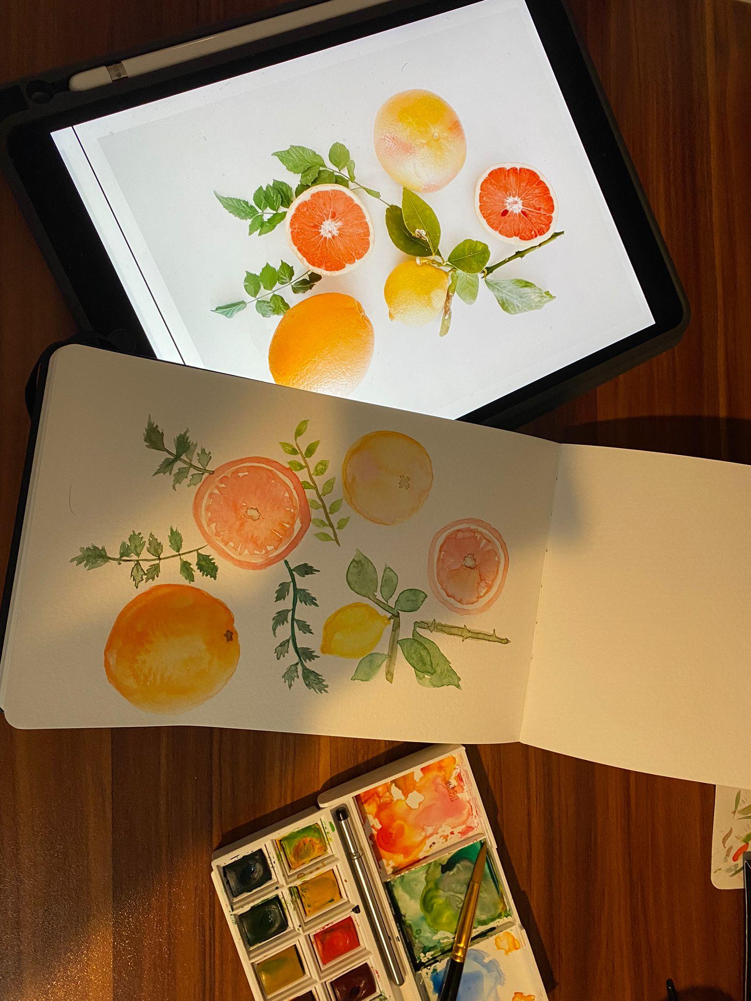 Painting a citrus flat lay - image 1 - student project