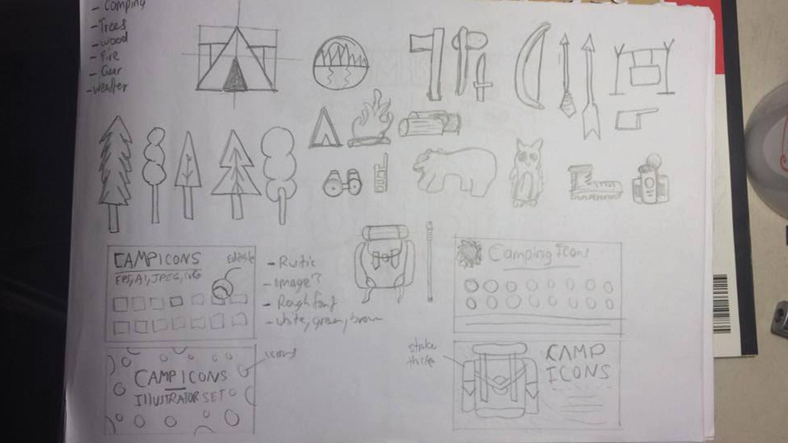 Outdoor Camping Icon Set Cover - image 2 - student project