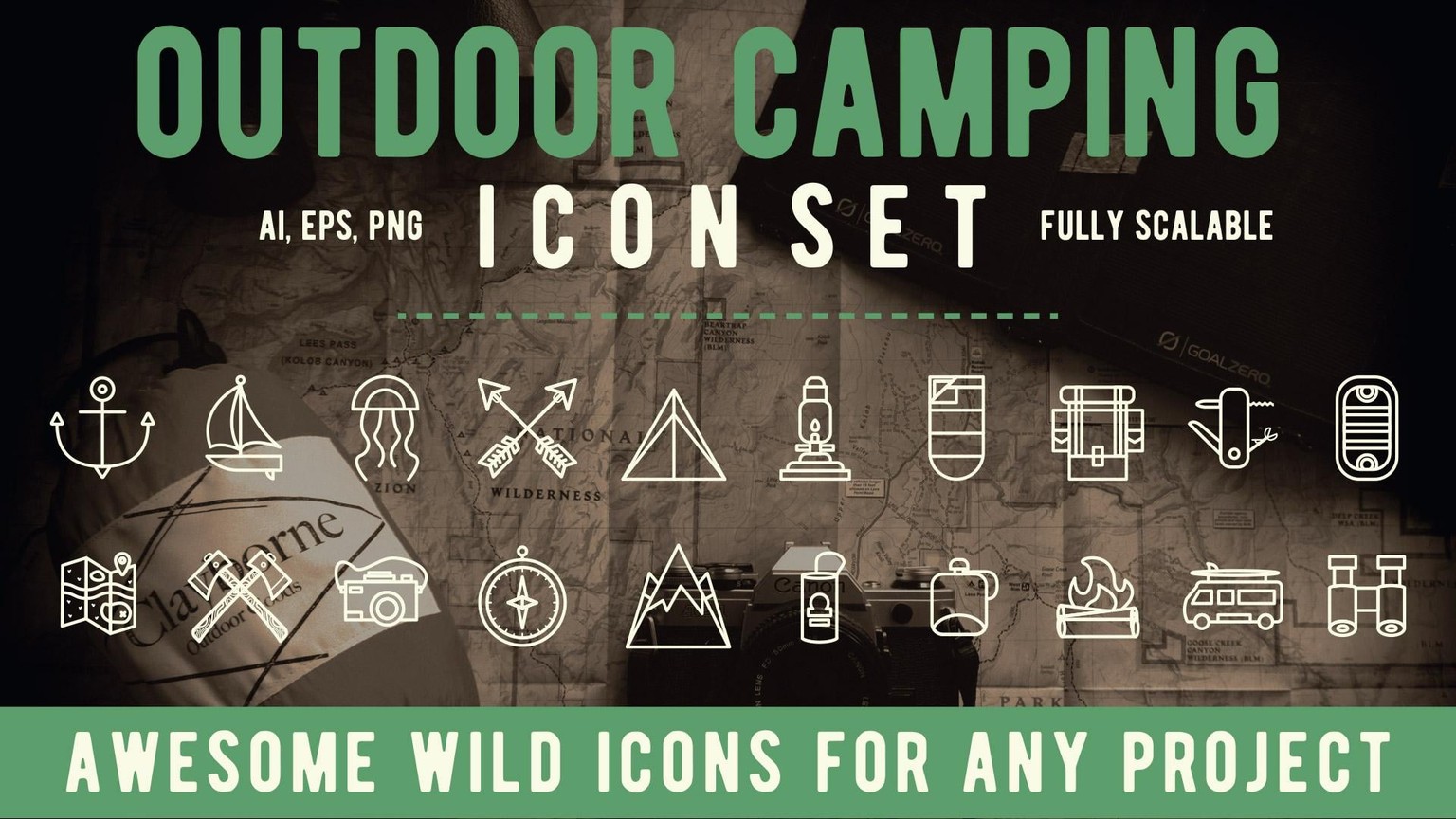 Outdoor Camping Icon Set Cover - image 3 - student project