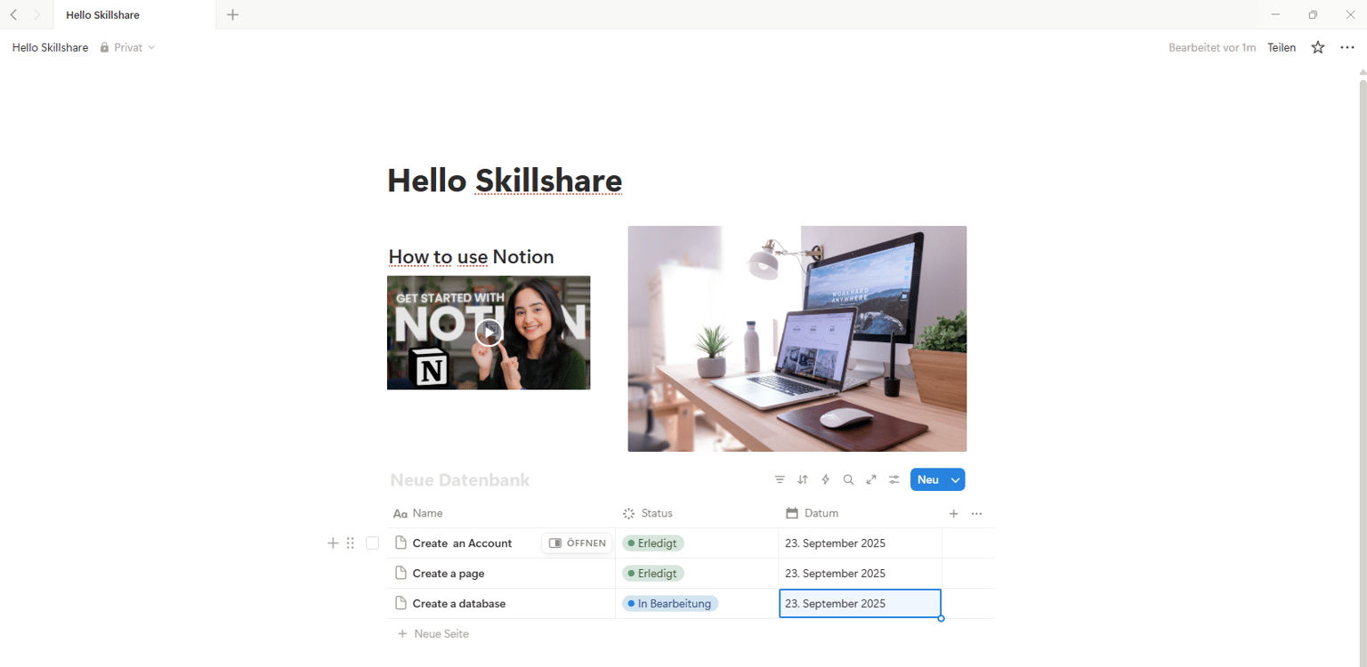 Learning how to use Notion - image 1 - student project