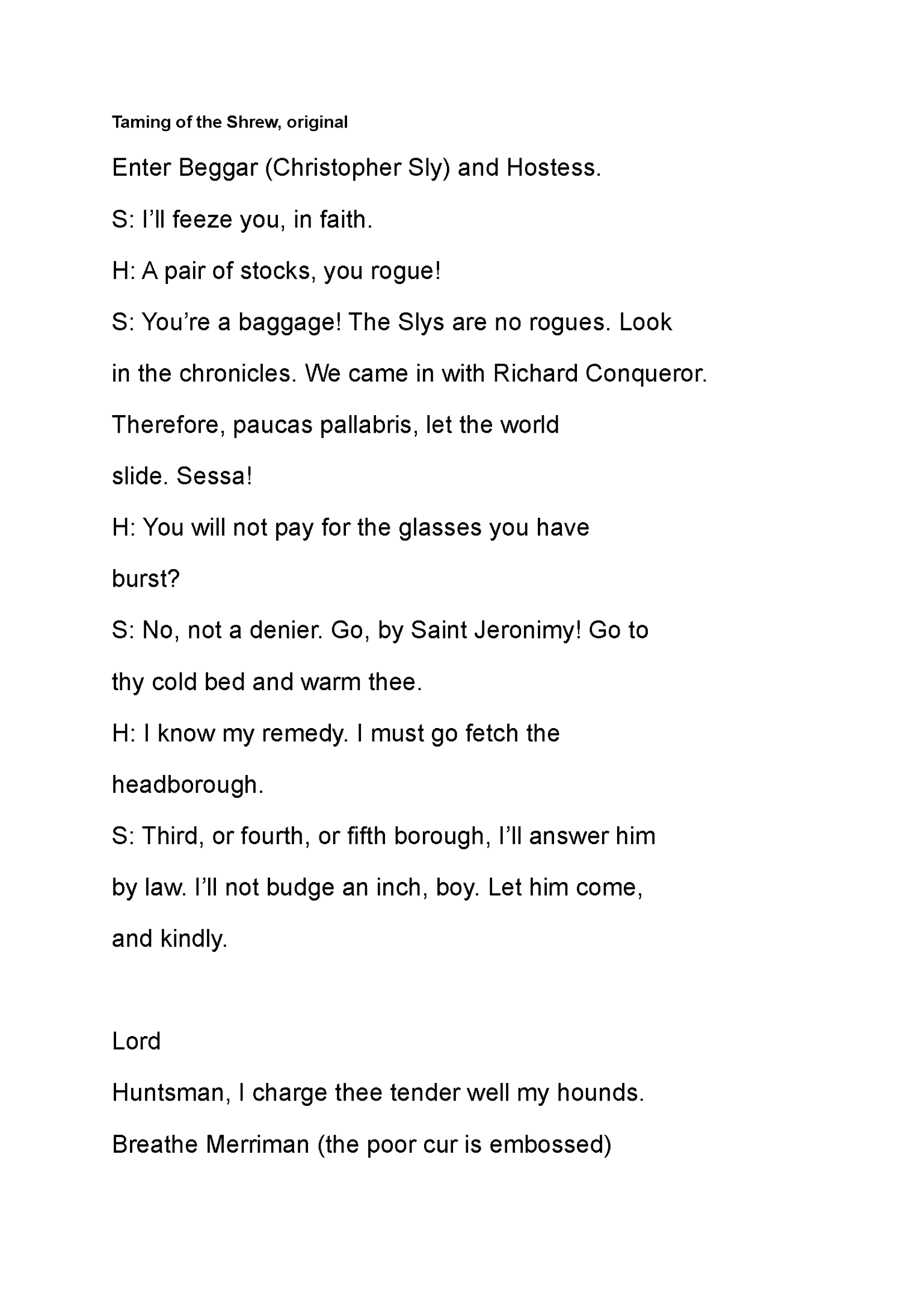 Rewrite of Taming of the Shrew - image 1 - student project