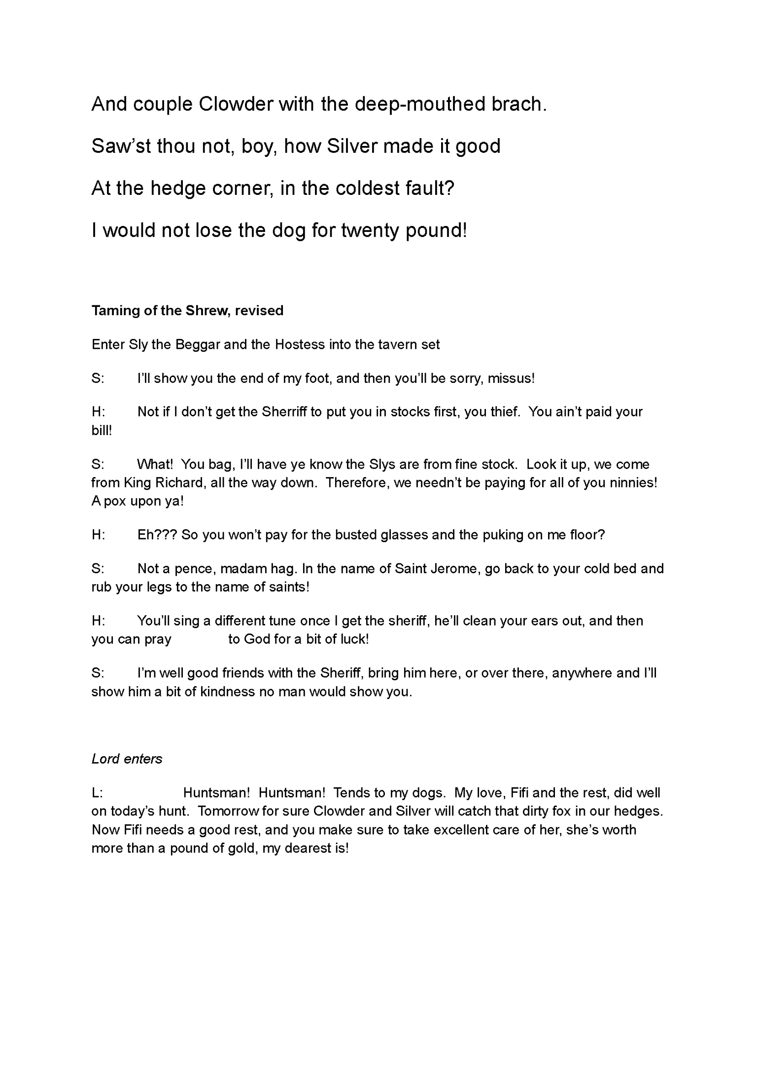 Rewrite of Taming of the Shrew - image 2 - student project