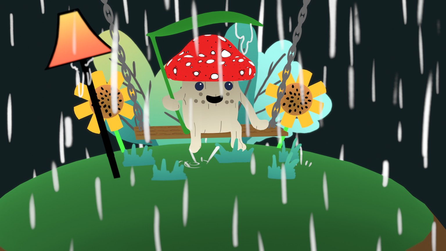 Mushroom in the rain - image 1 - student project