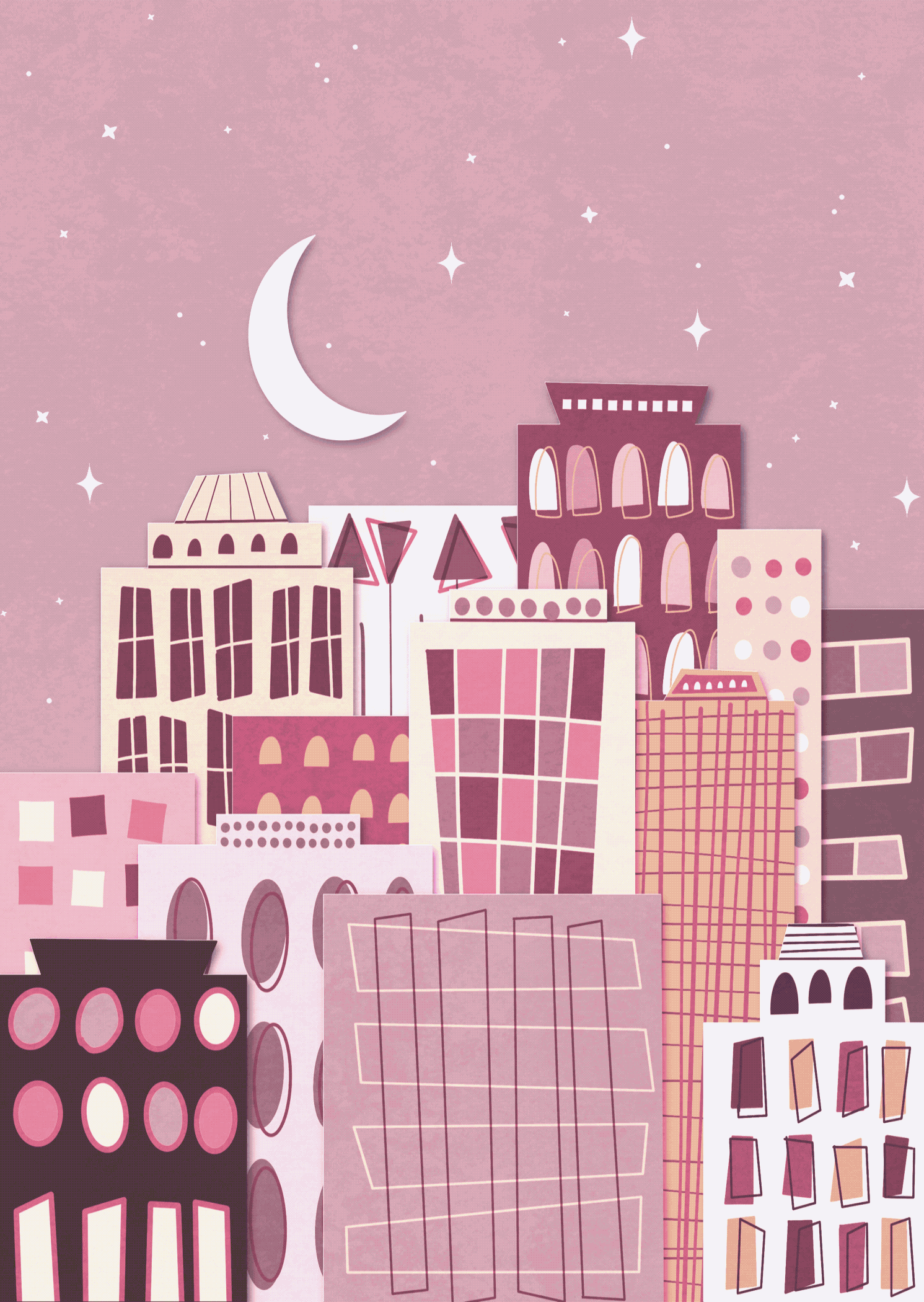 My Monochromatic City in Procreate - image 1 - student project
