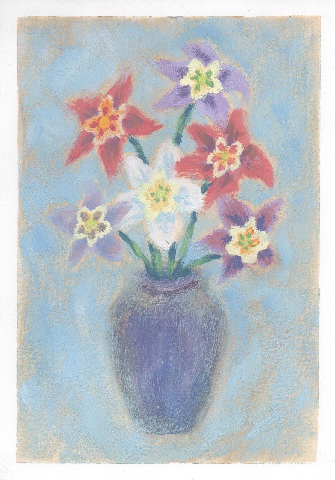 7 Gouache Floral Paintings - image 7 - student project