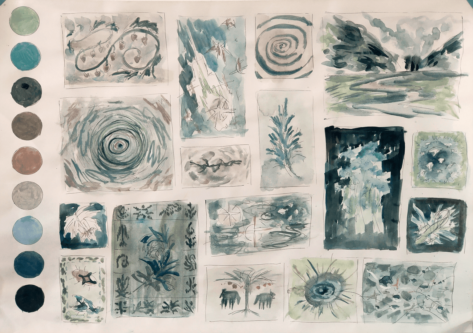 My Sketches, color palette & final painting demonstrated in class - image 8 - student project