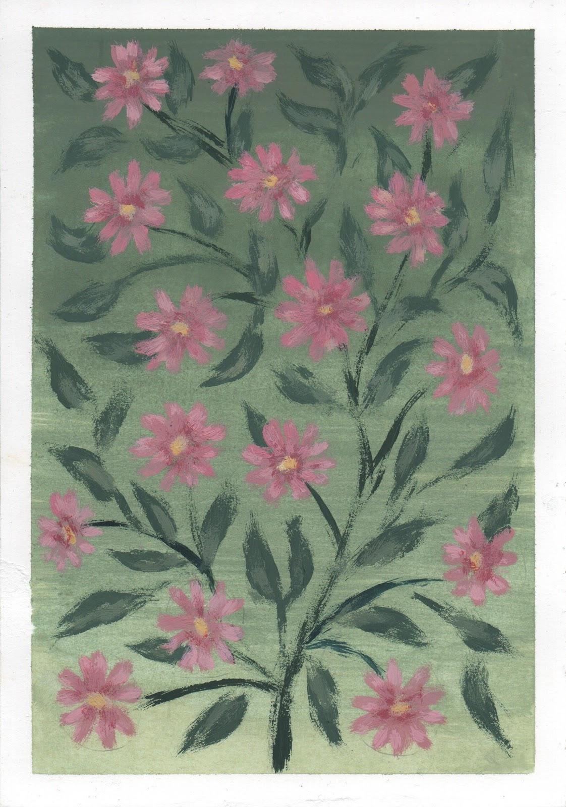 7 Gouache Floral Paintings - image 6 - student project