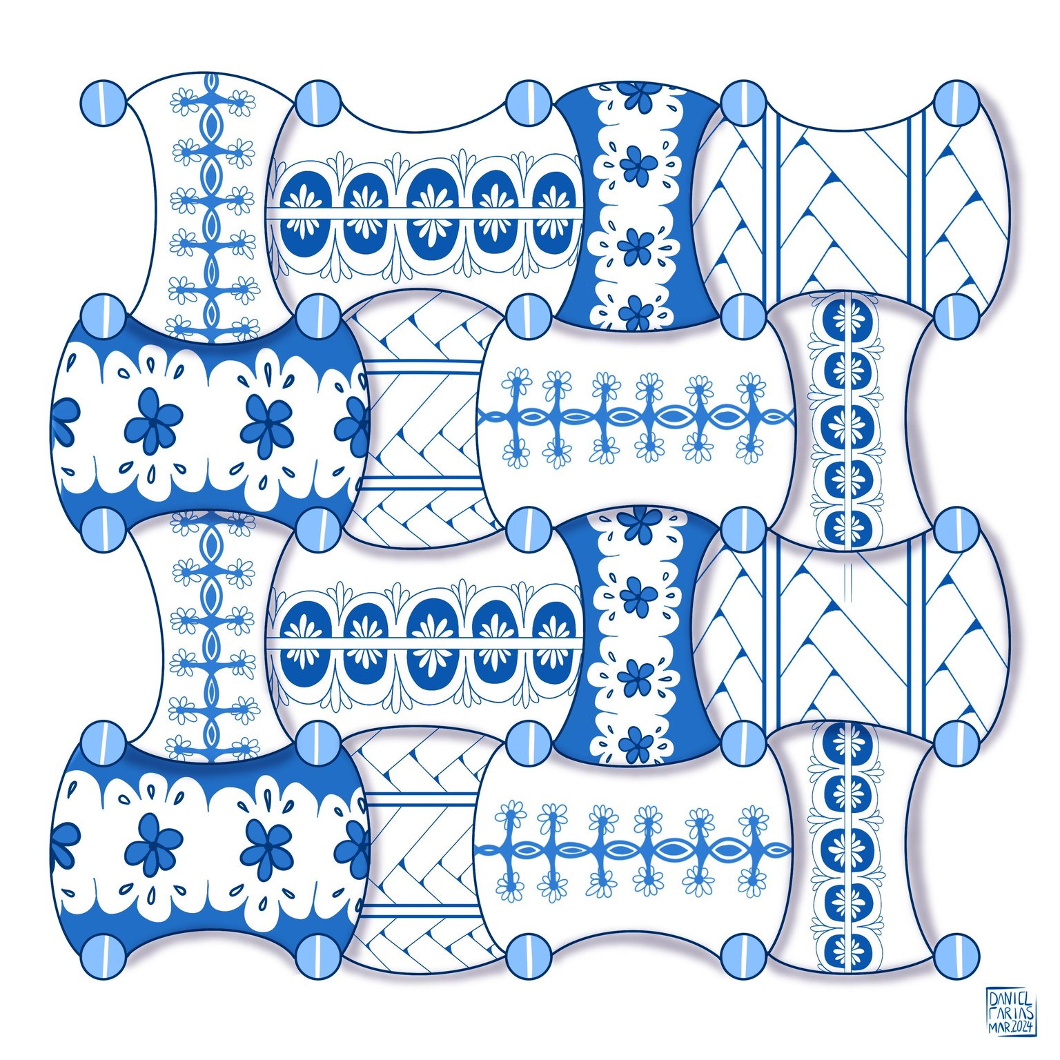 Faux Delftware with Tangles - image 1 - student project
