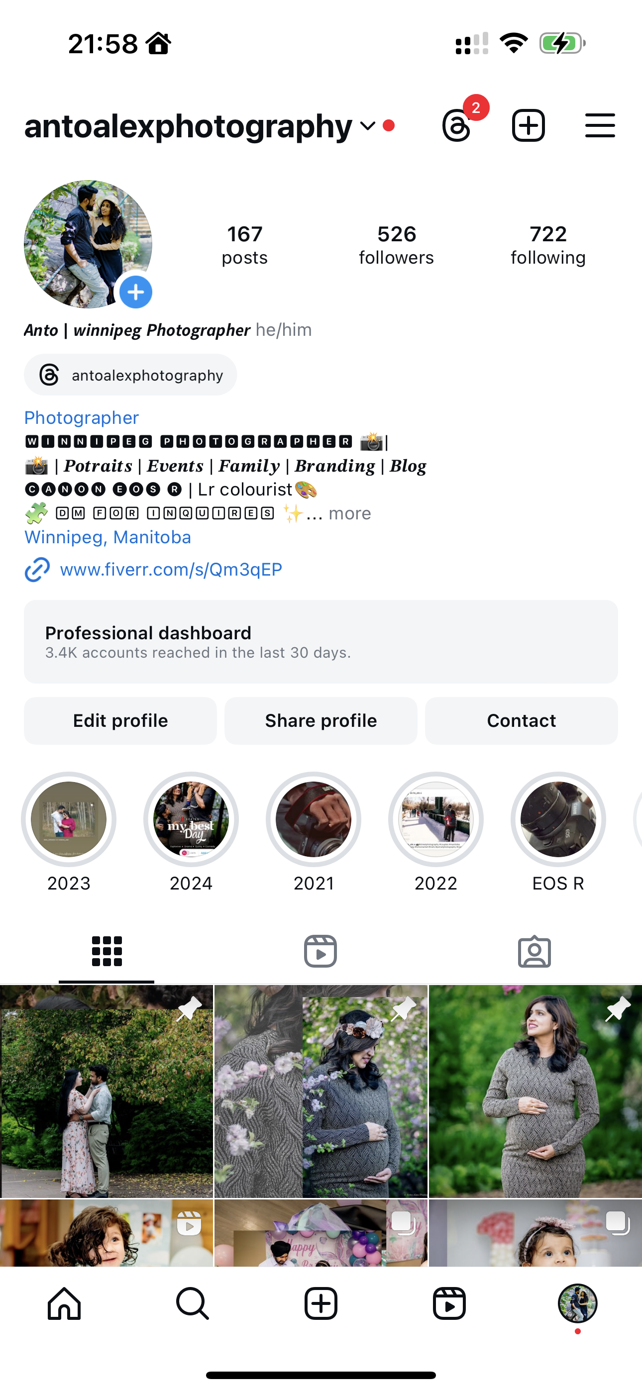 My optimized instagram business profile - image 1 - student project