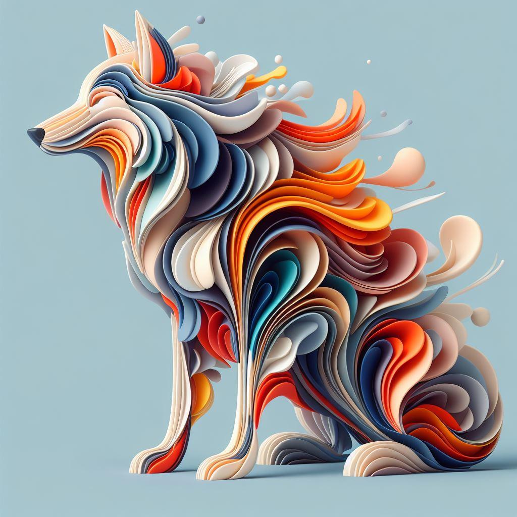 A minimalistic colorful Wolf - image 1 - student project