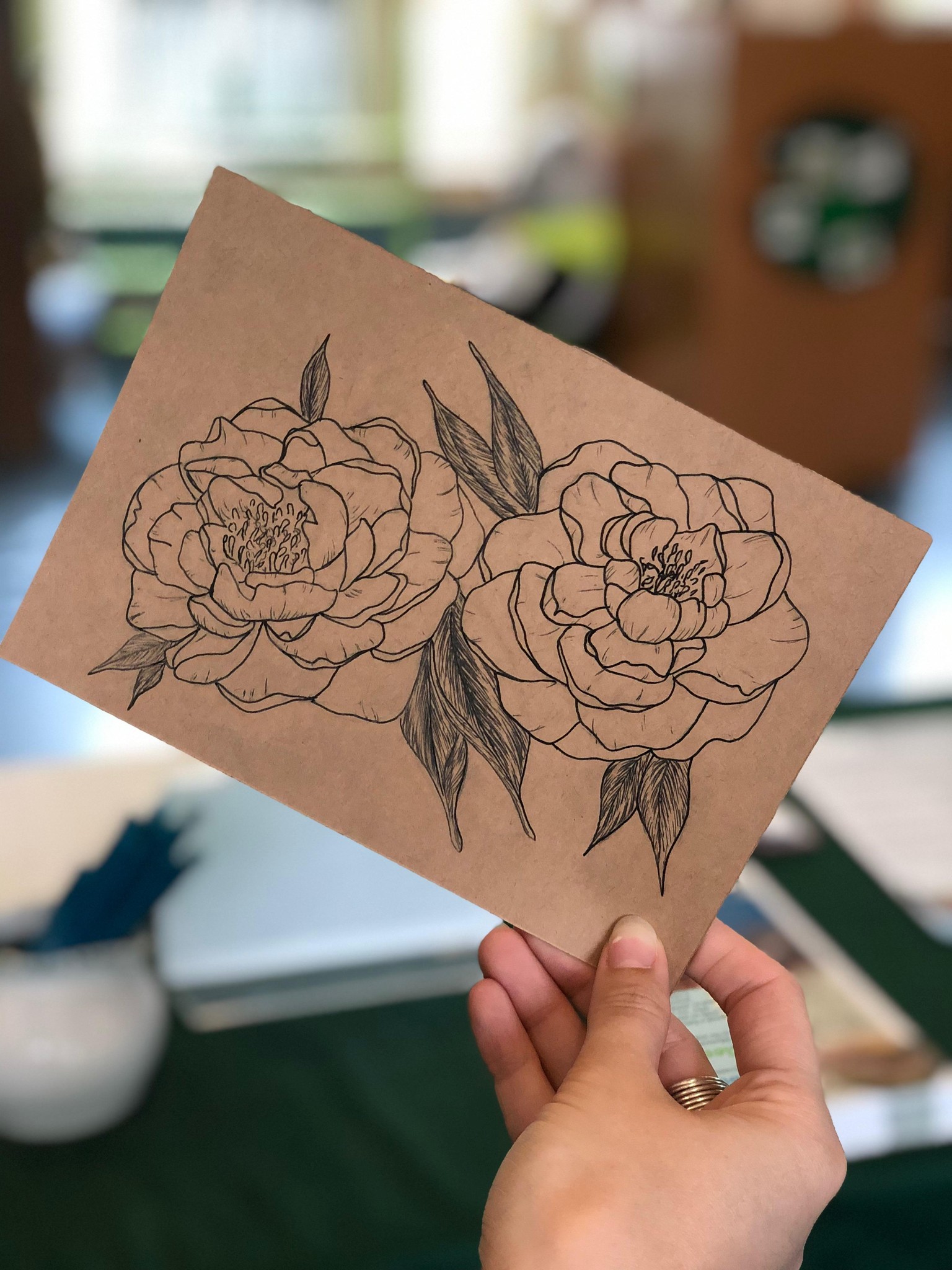 Line Art Peonies <3 - image 1 - student project