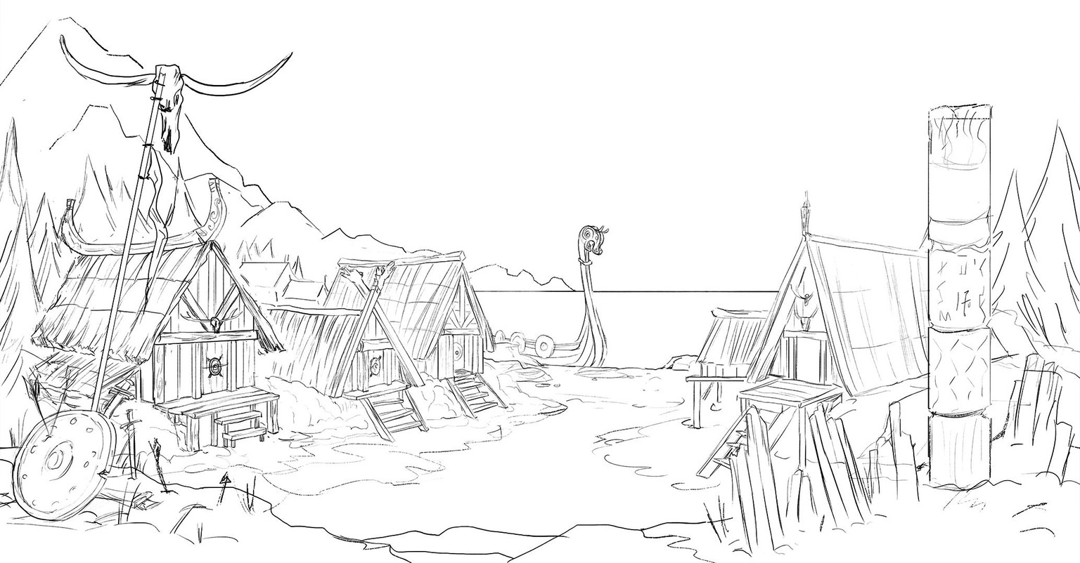 Viking Village Background - image 2 - student project