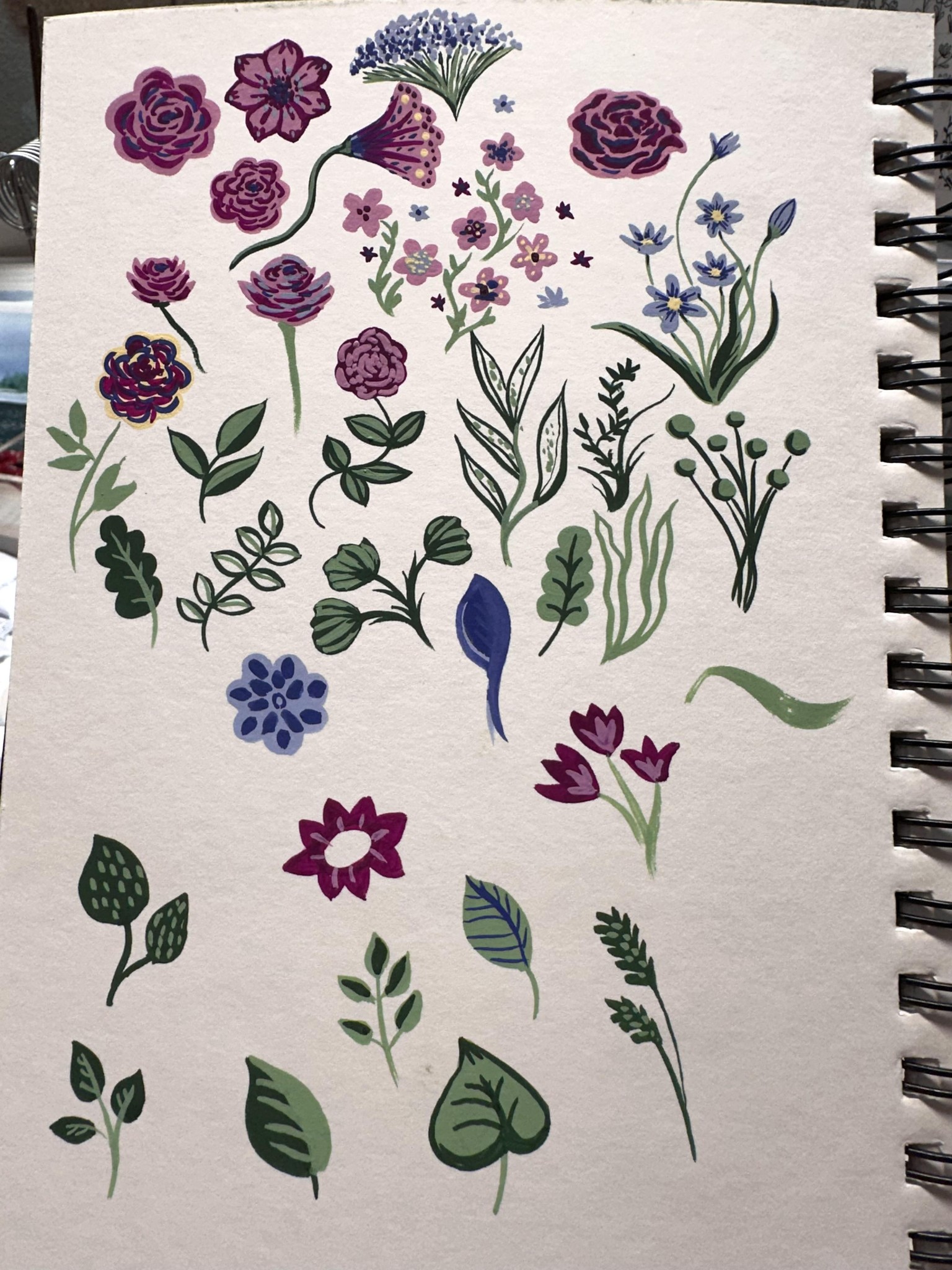 Gouache flowers - image 3 - student project