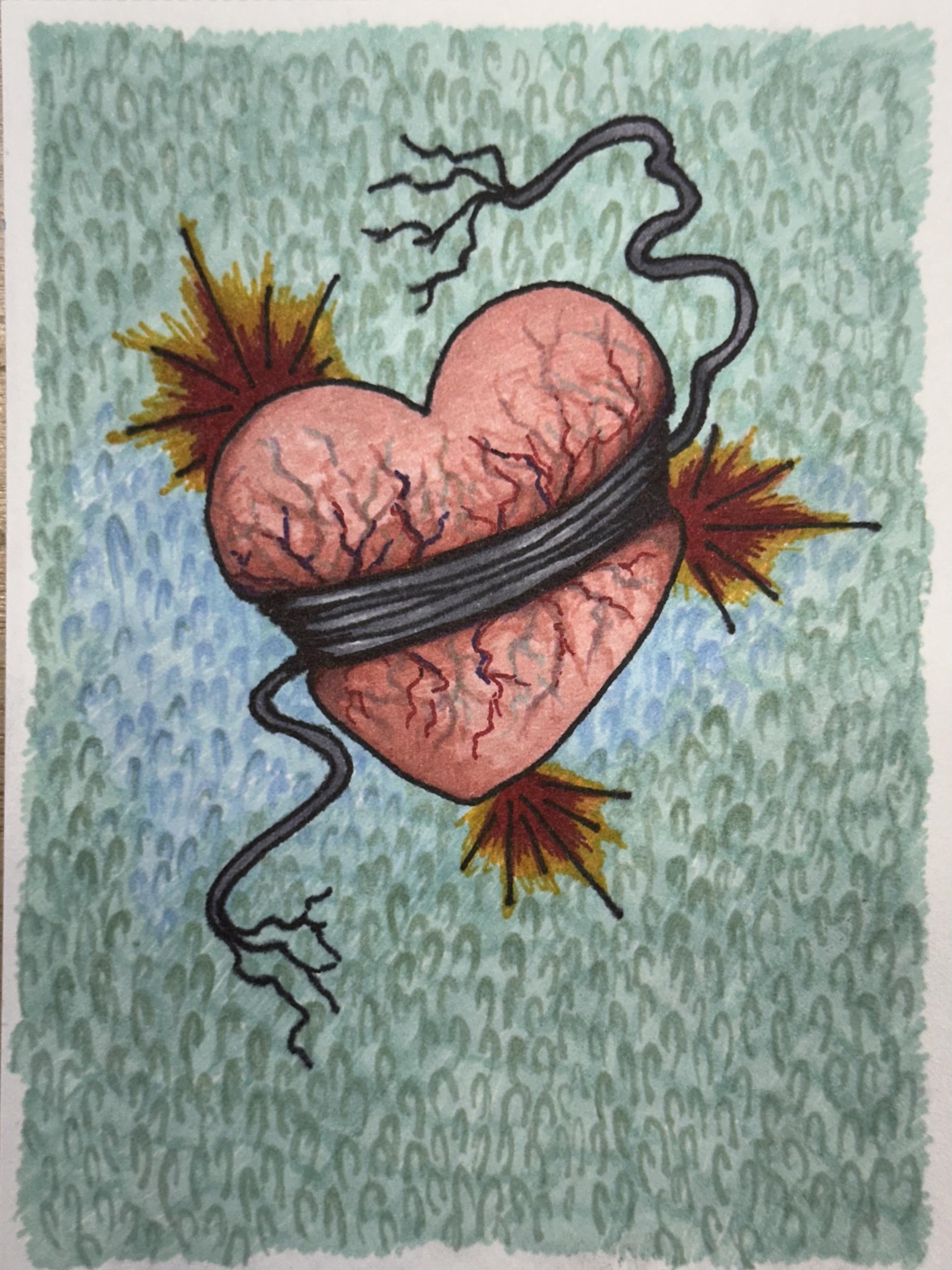 Anxiety *warning illustrated realistic heart* - image 2 - student project