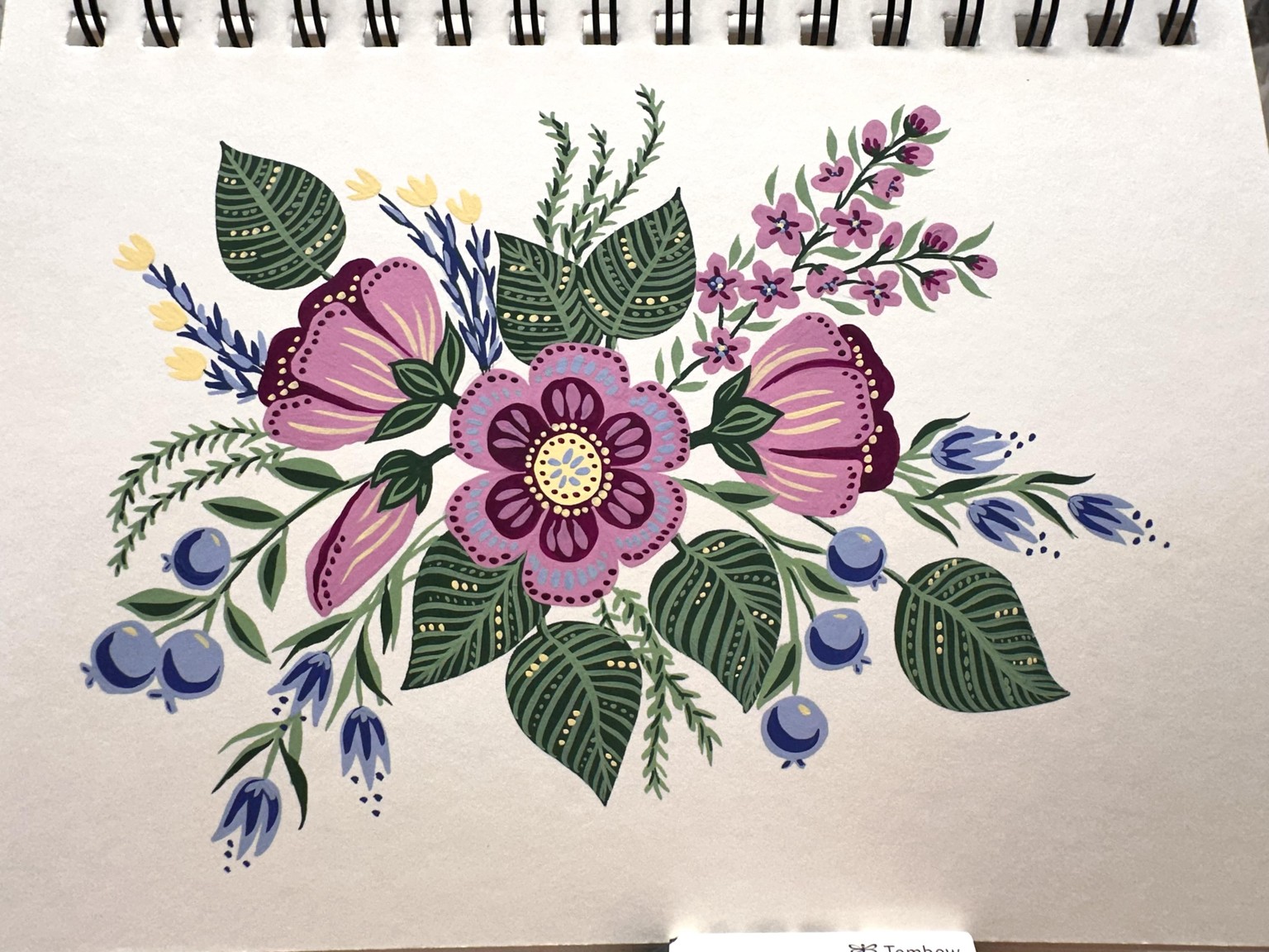 Gouache flowers - image 1 - student project