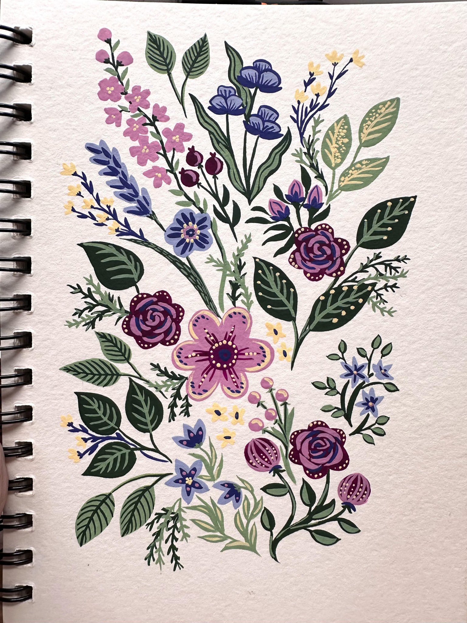 Gouache flowers - image 4 - student project