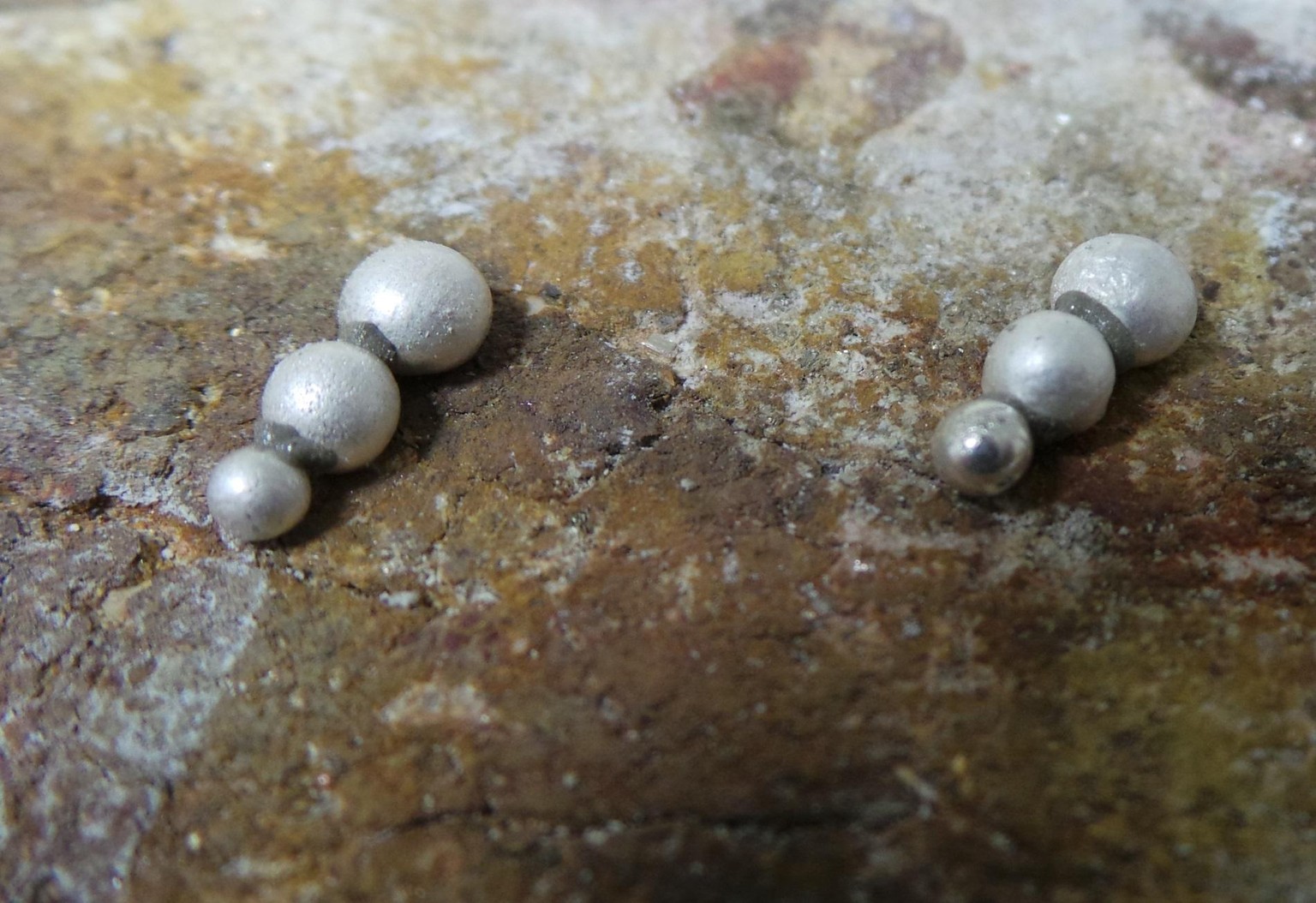 Rustic Hammered Stud Earrings - image 1 - student project