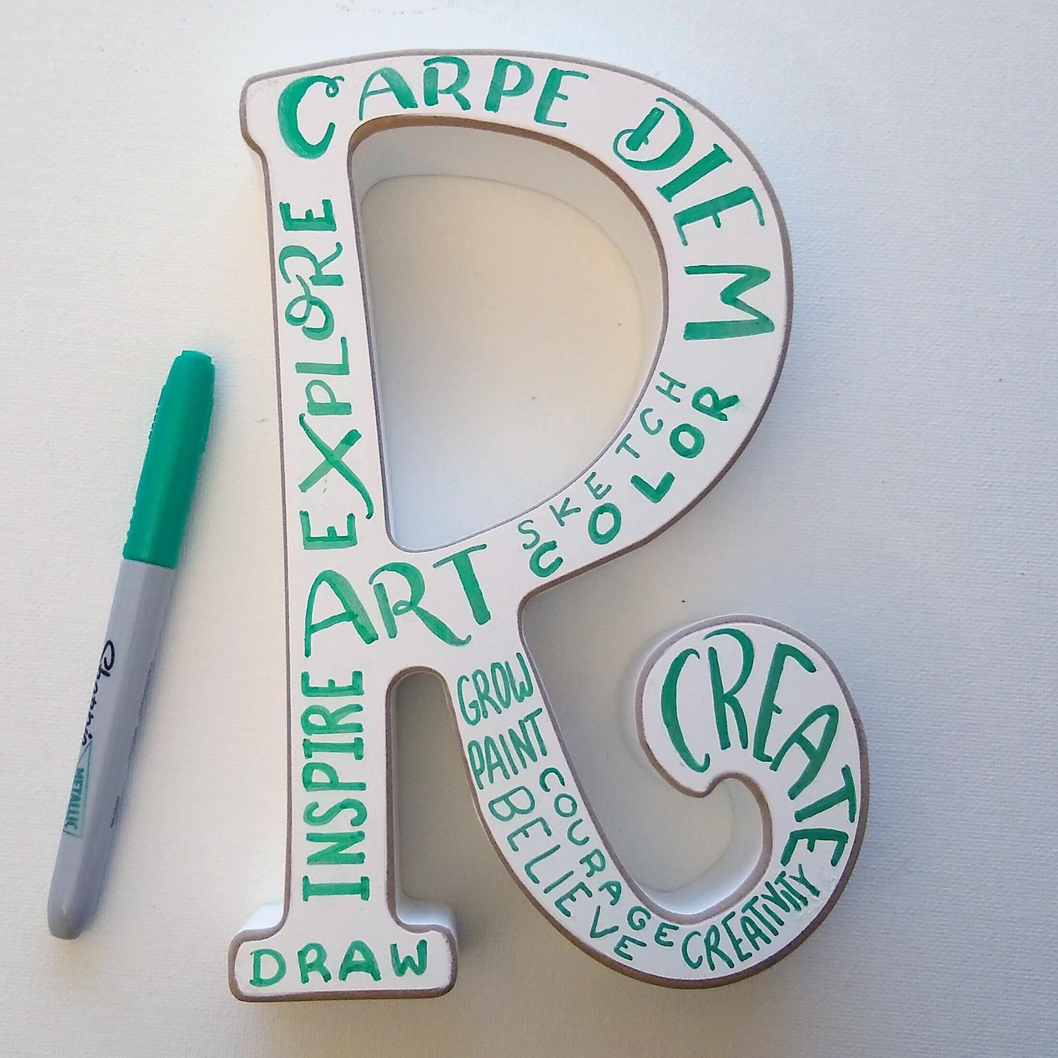 Hand Lettered Wooden R - image 1 - student project