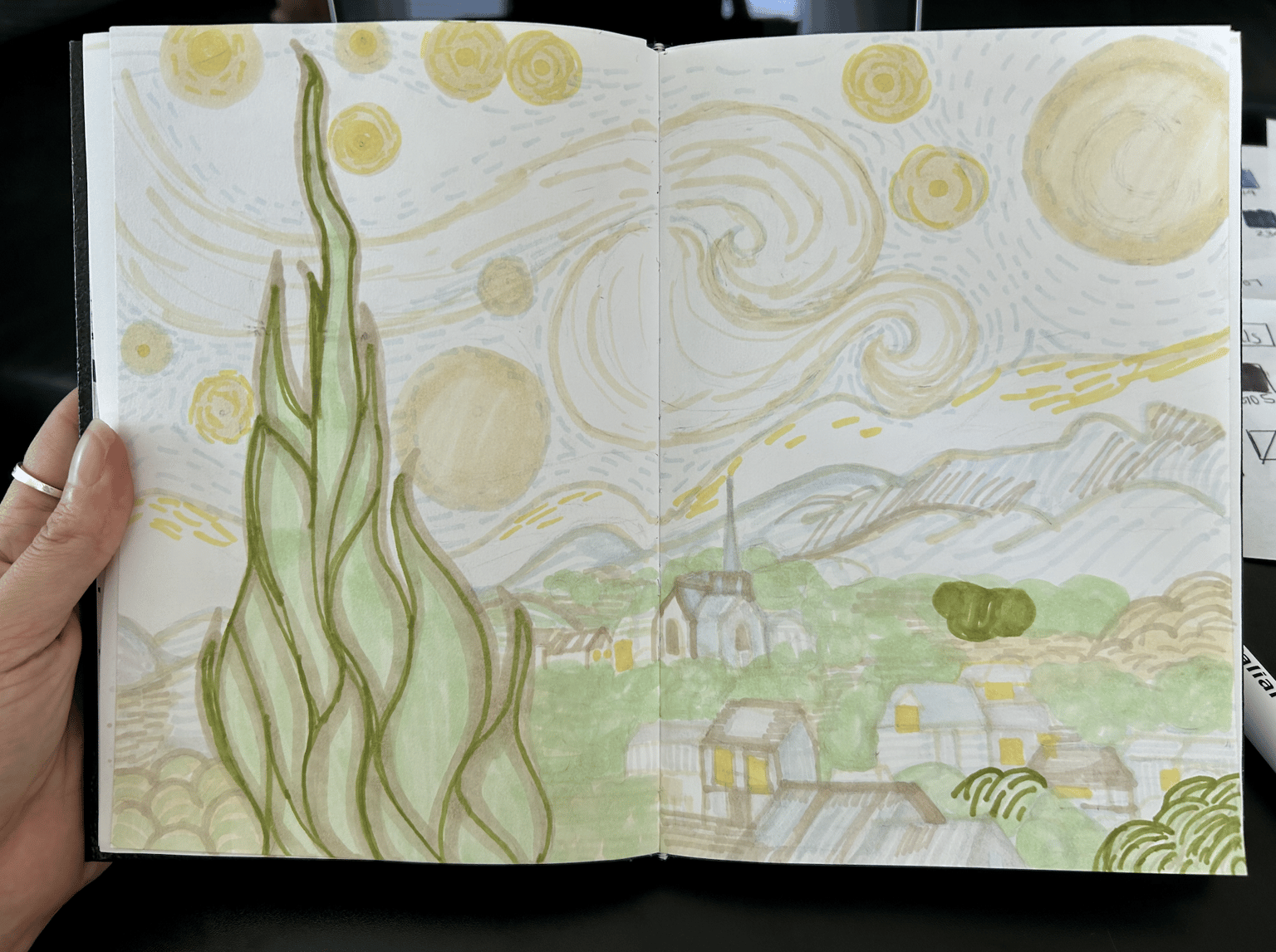 Van Gogh's STARRY NIGHT with Markers! - image 3 - student project