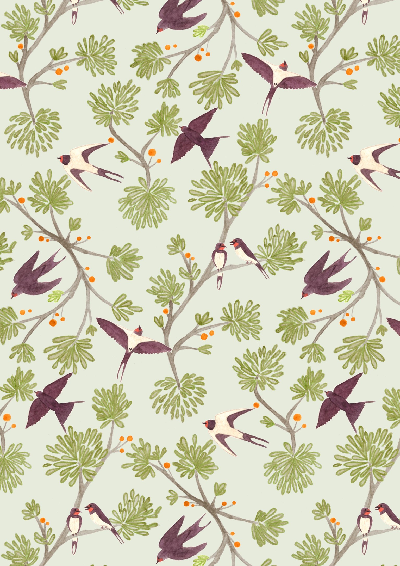 Nostalgic Swallows pattern - image 1 - student project