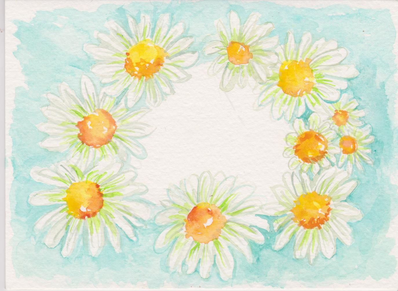 New flower painting on watercolor card - image 1 - student project