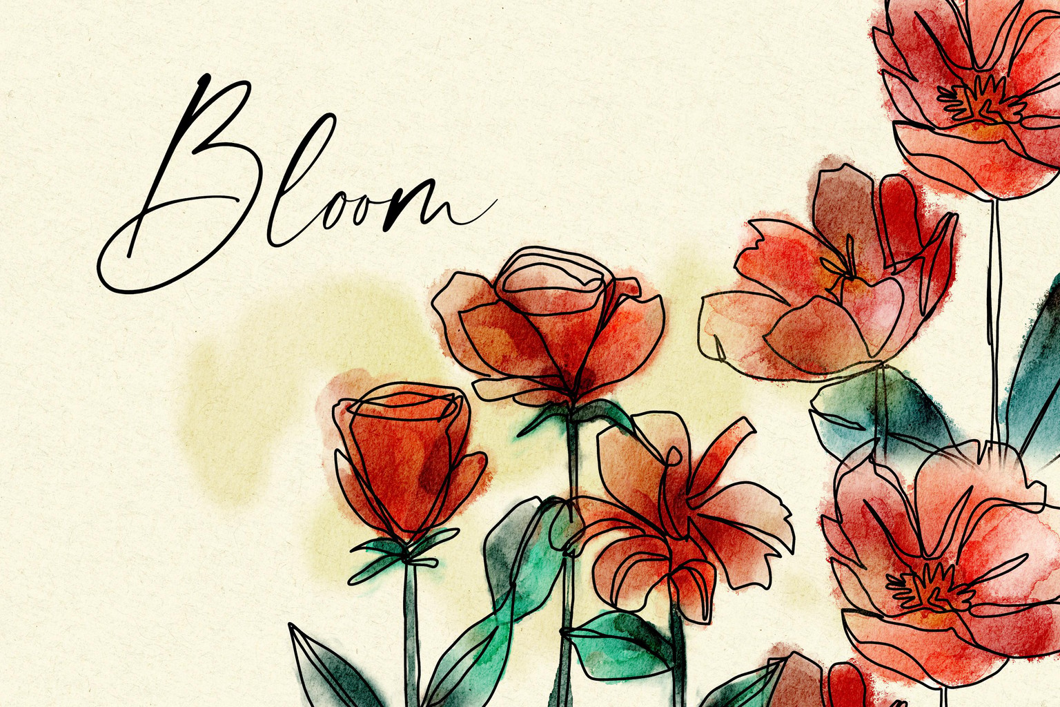 Continuous Line Floral Art in Procreate - image 1 - student project