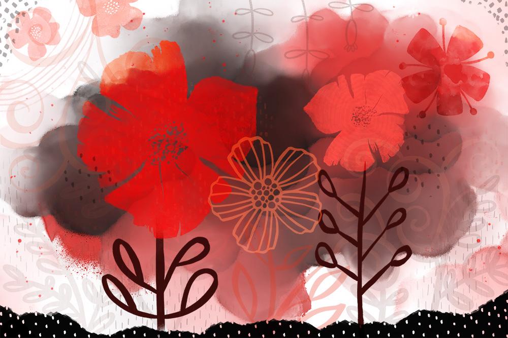 Watercolour Abstract Floral Wall Art - image 2 - student project