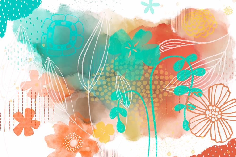 Watercolour Abstract Floral Wall Art - image 1 - student project