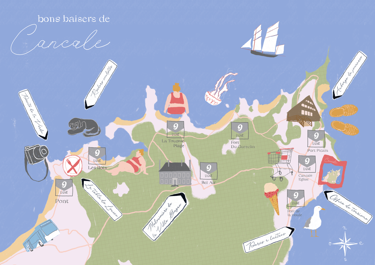 Illustrated map of Cancale, France - image 1 - student project