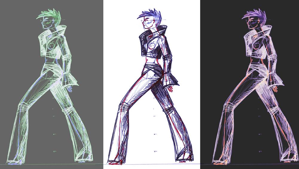 croquis - Close Encounters of the Third Kind, Bow-legged sprint runner, Shiny lady and Sonic the hedgehog  - image 7 - student project