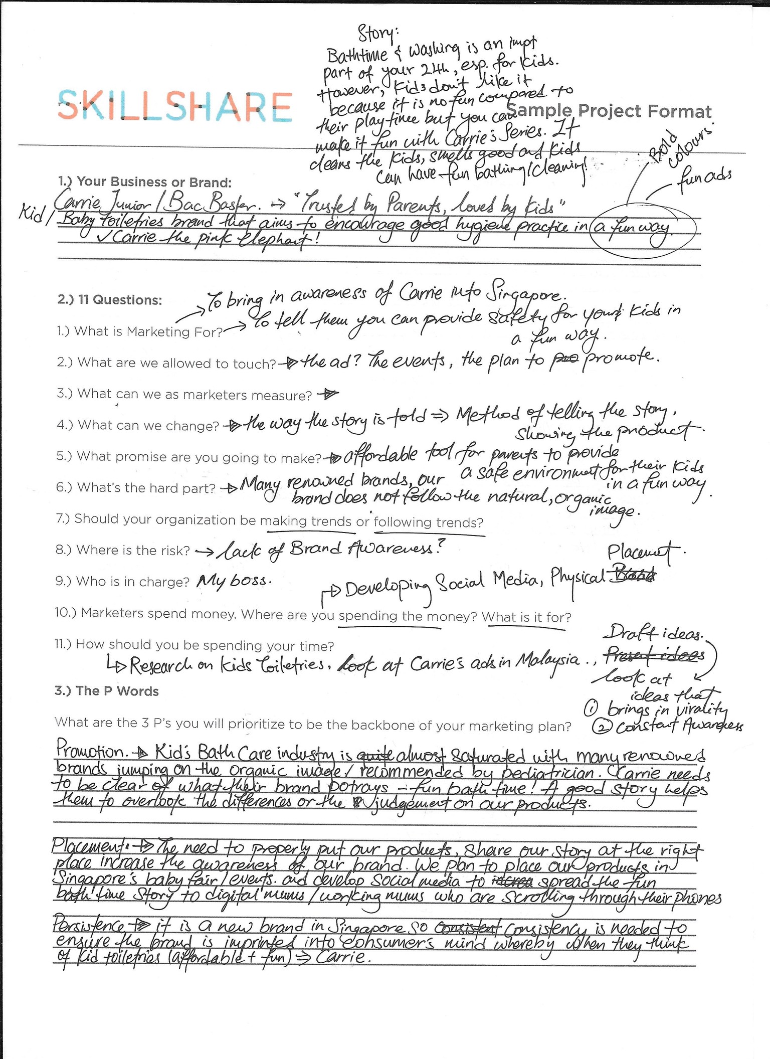 Worksheet for baby hair wash product  - image 1 - student project