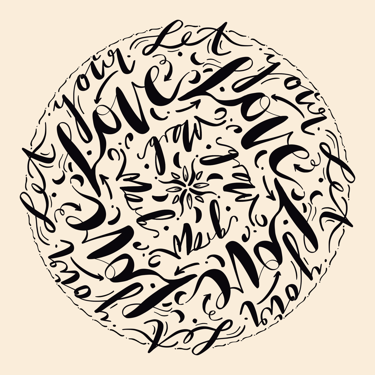Relaxing Handlettering Mandala - image 1 - student project