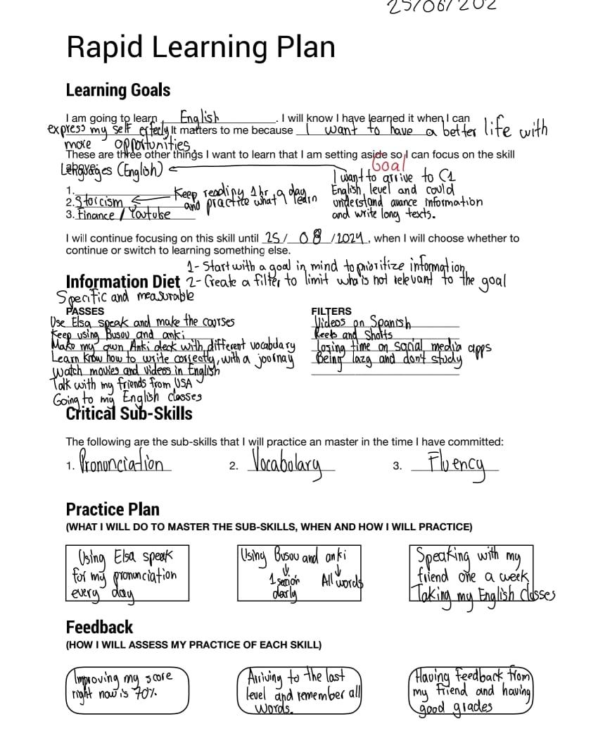 My learning Plan - image 1 - student project