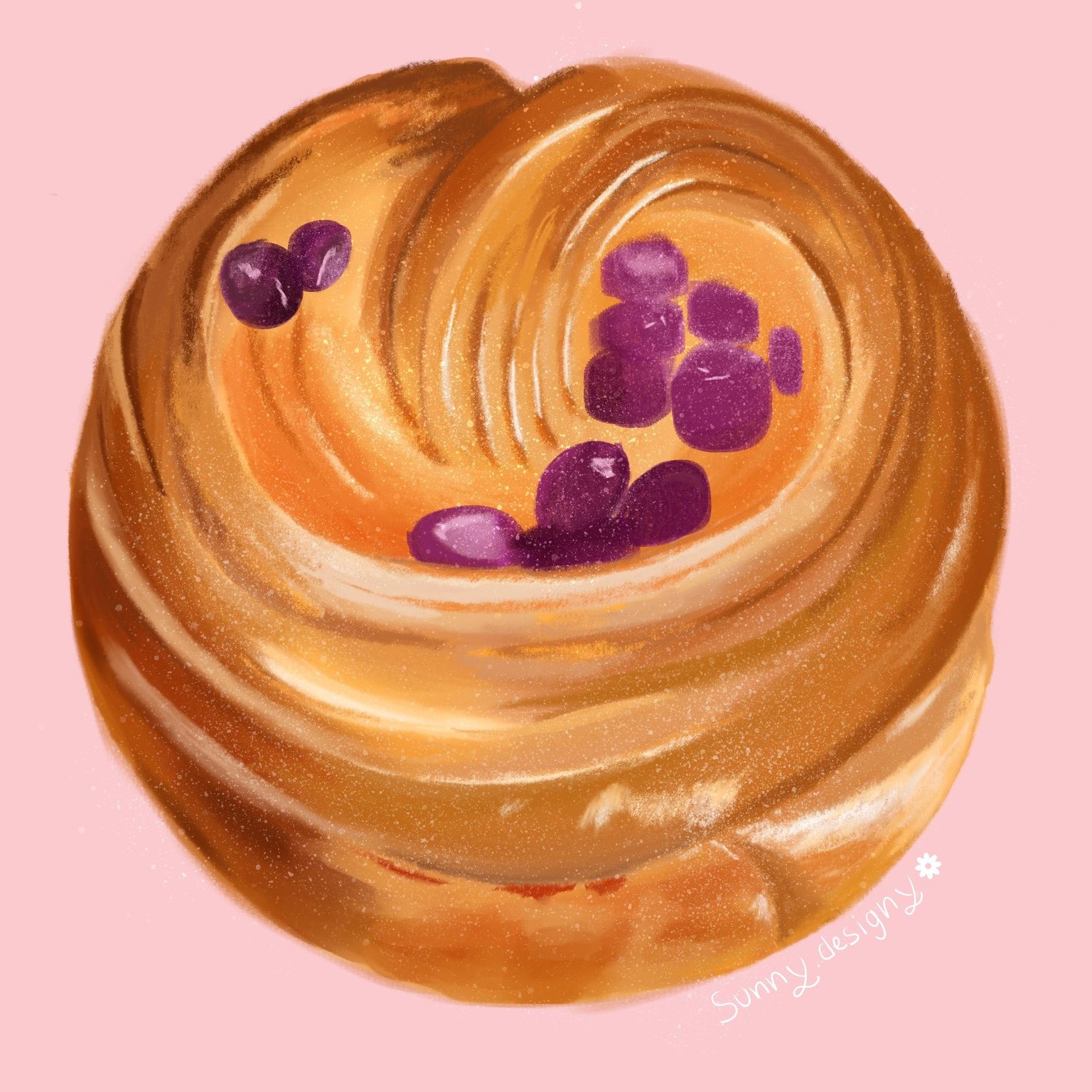 Pain au raisin - paint on ipad - image 1 - student project