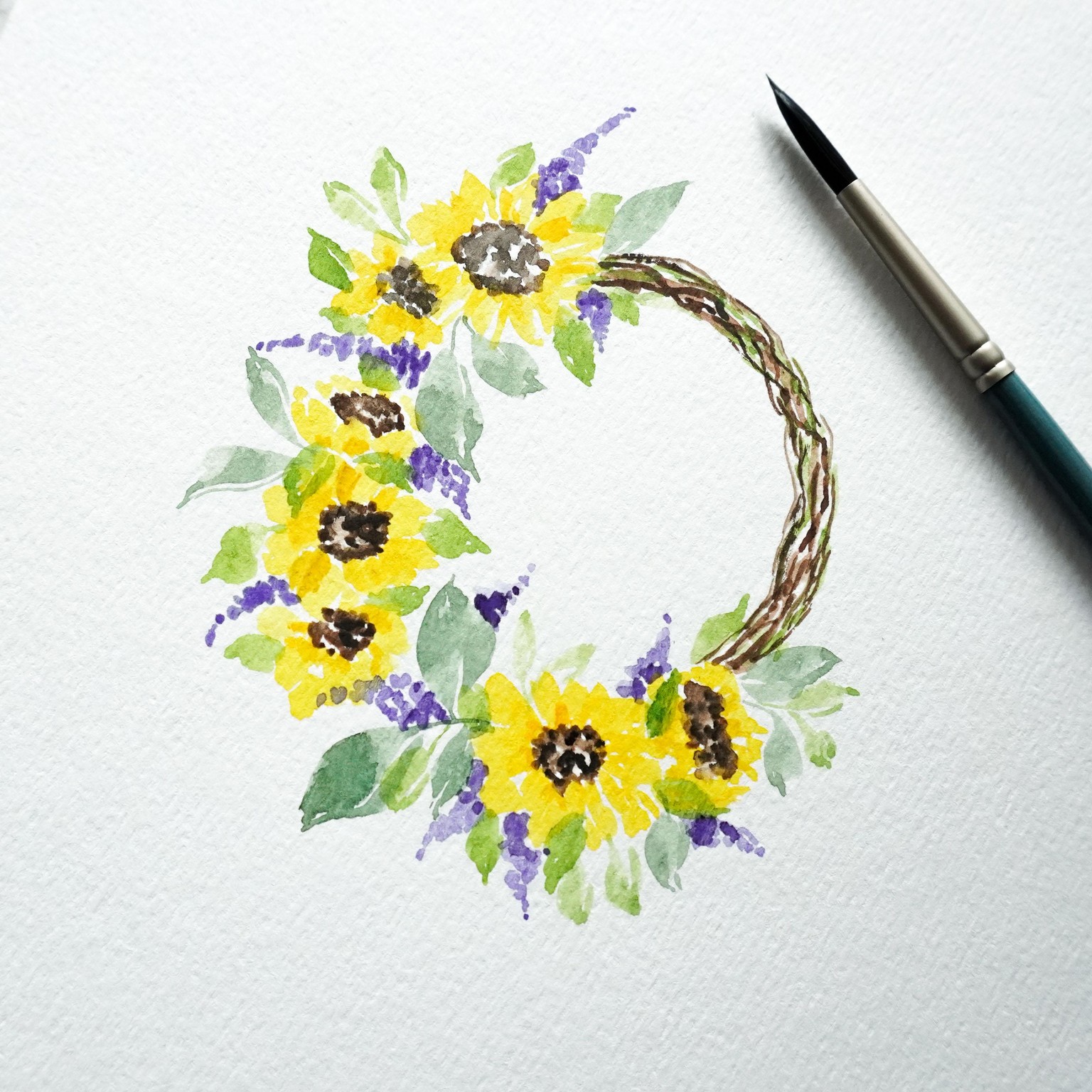 Watercolor Loose Floral Wreaths - image 2 - student project