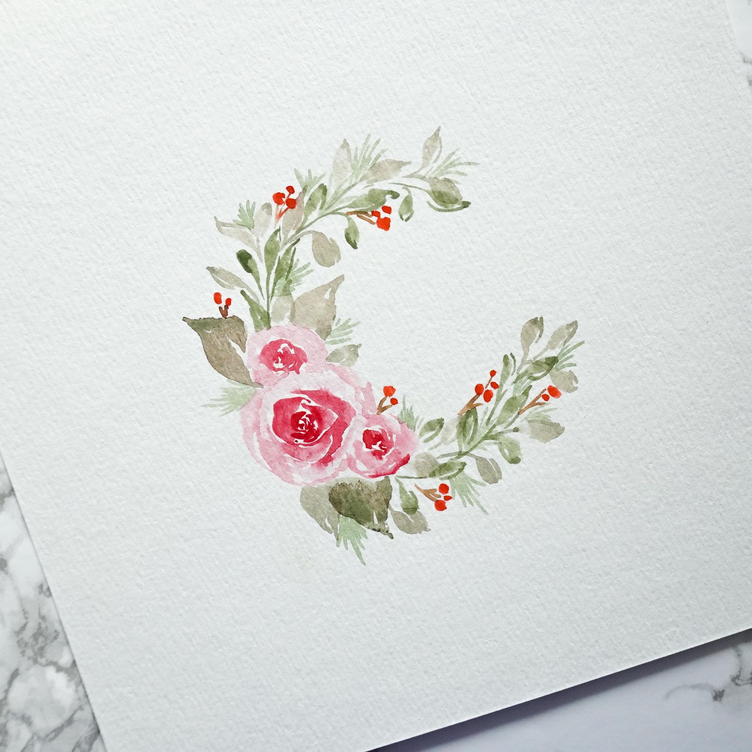 Watercolor Loose Floral Wreaths - image 3 - student project