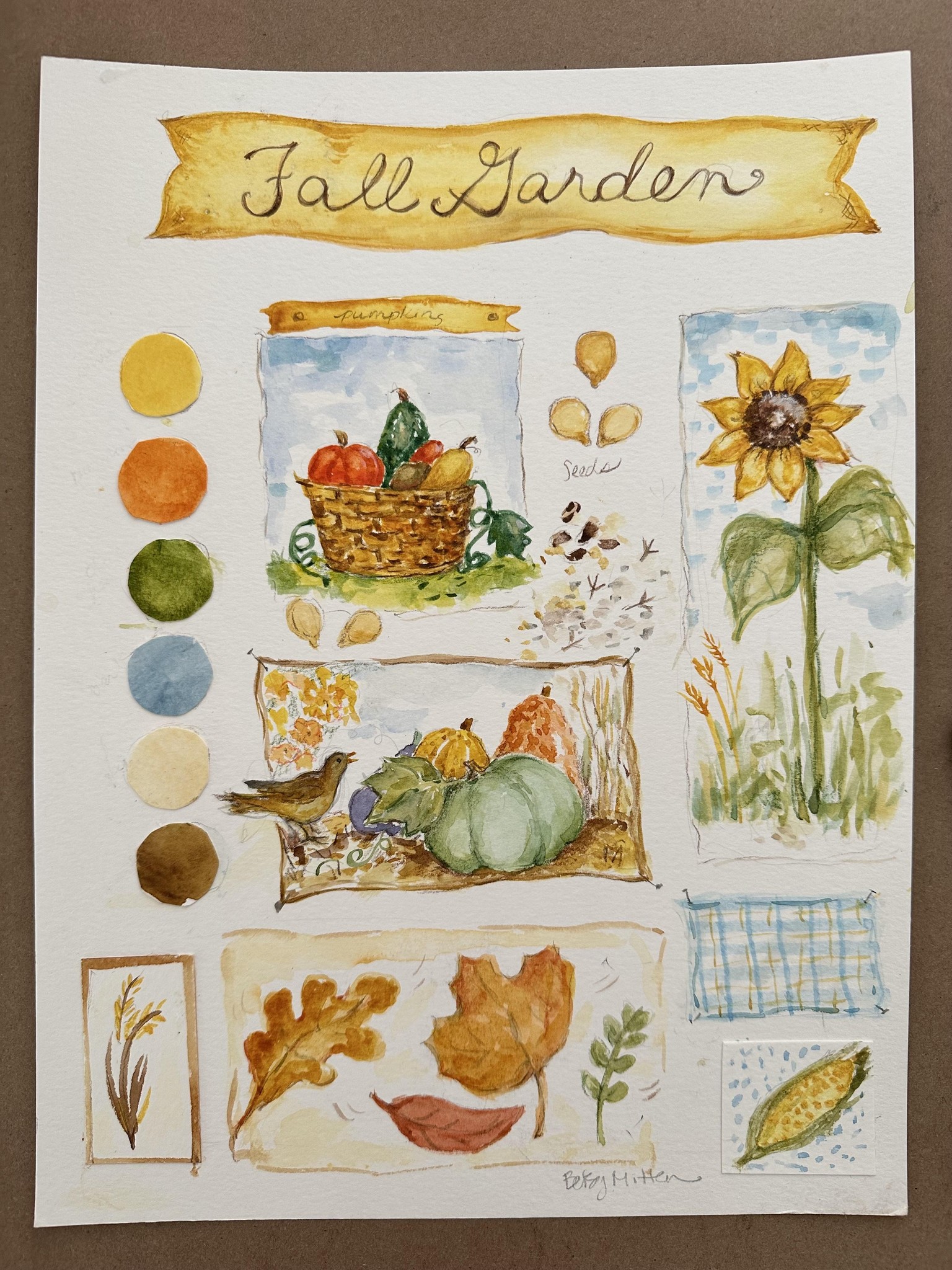 Fall Garden: Watercolor Mood Board - image 1 - student project