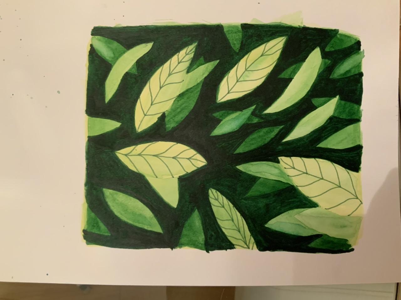 Negative painting leaves - image 1 - student project