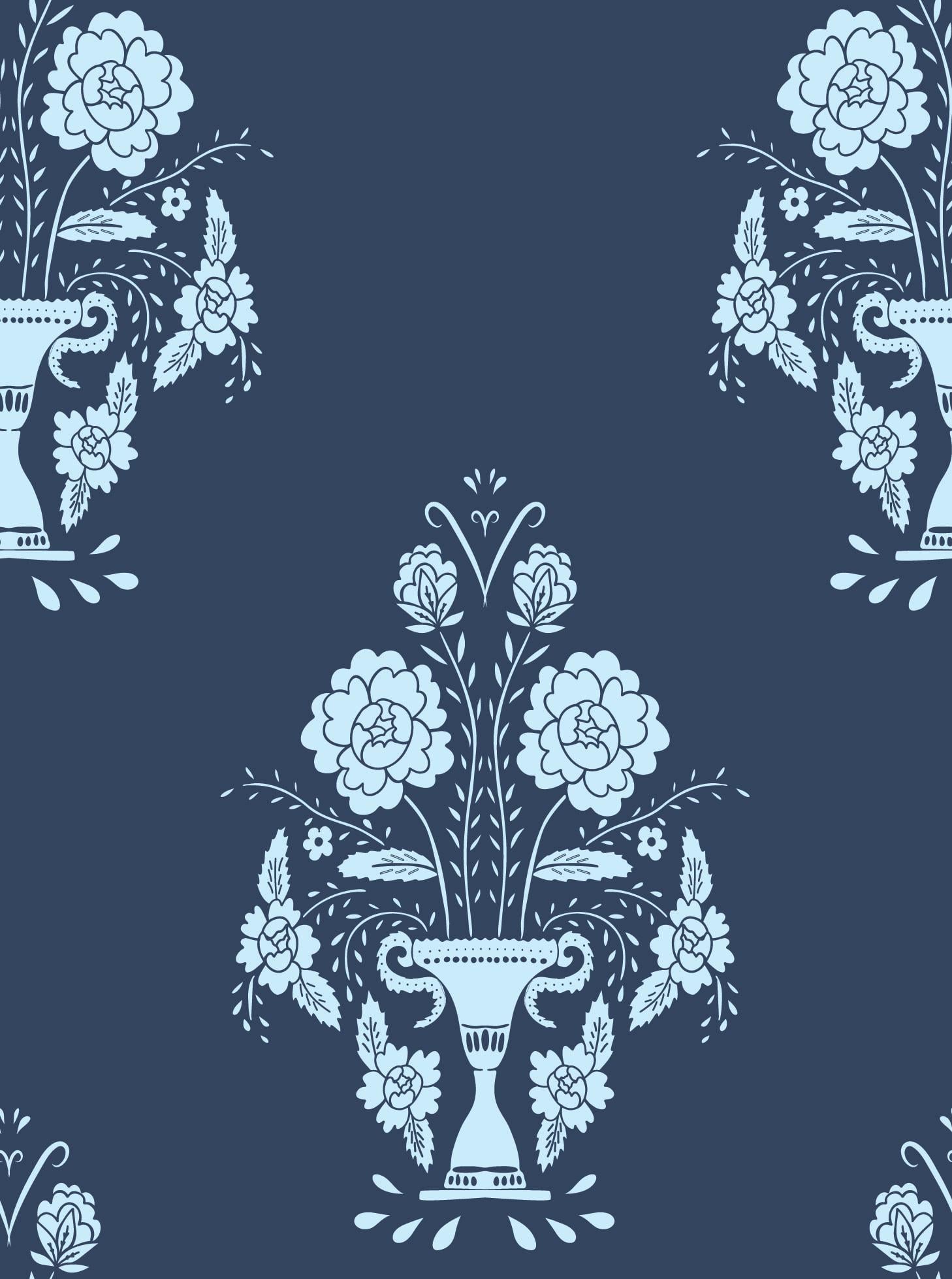 Damask blue vase - image 1 - student project