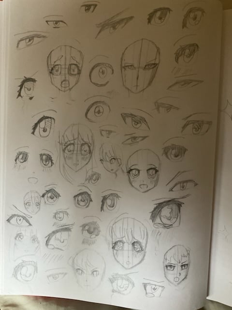 Practicing drawing eyes - image 2 - student project