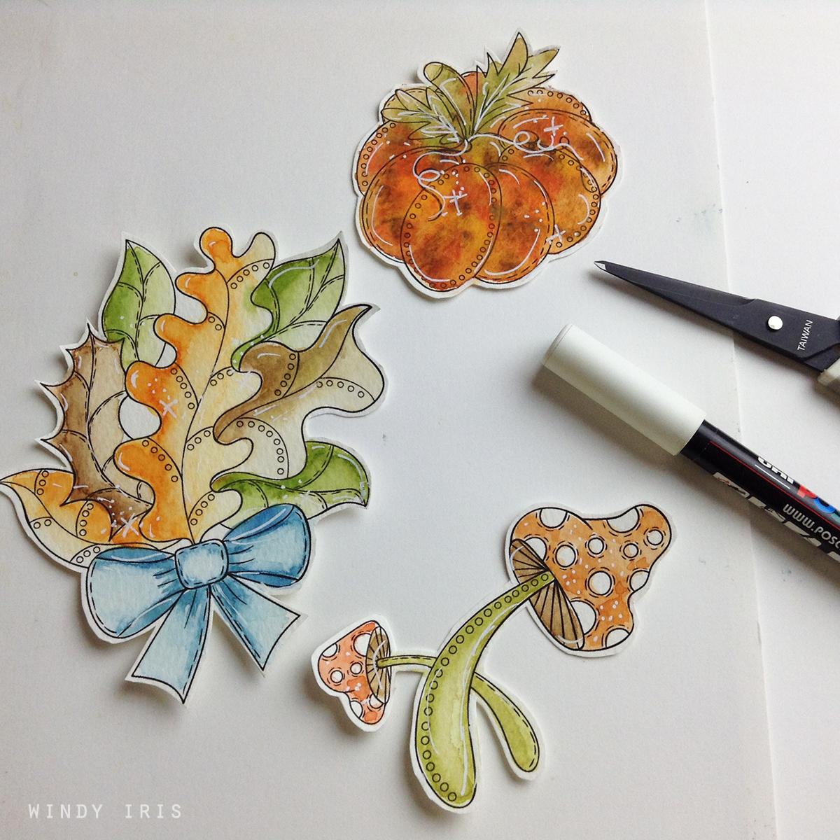 Autumn Watercolor Greeting Cards - Sample Project - image 2 - student project