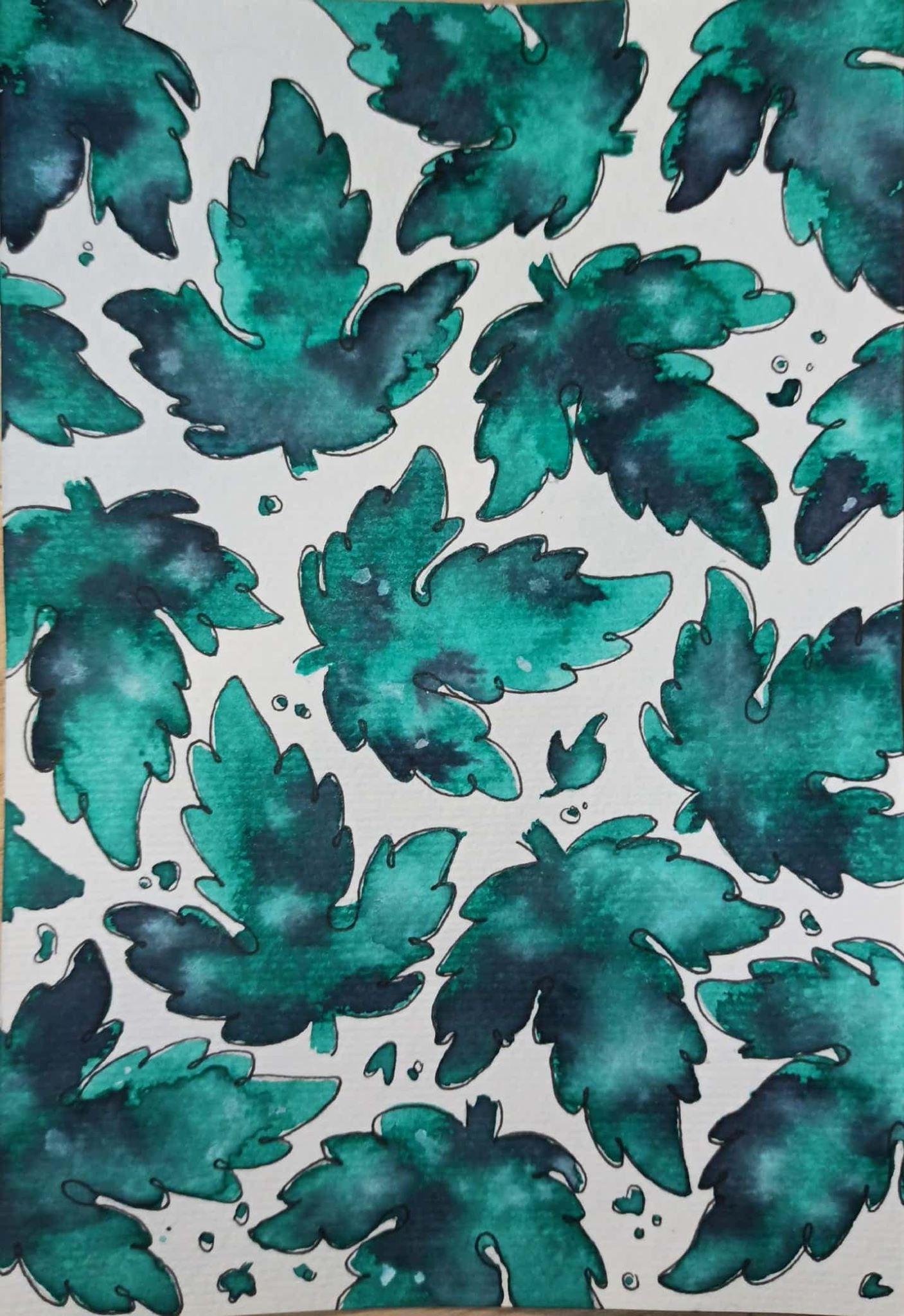 Ink leaves pattern - image 4 - student project
